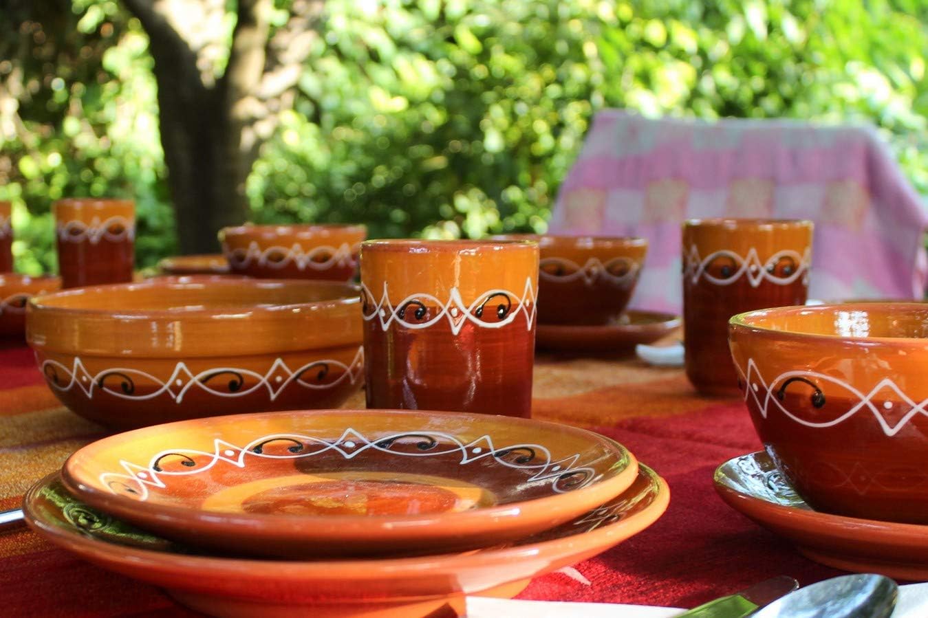 Cactus Canyon Ceramics Spanish Terracotta 5-Piece Cup Set, White