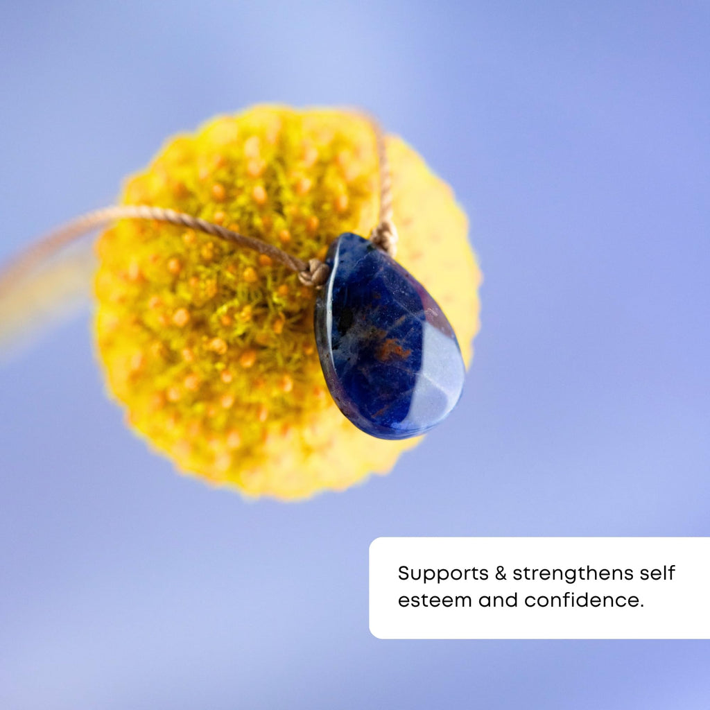 SoulKu Handcrafted Necklace, Empowerment Jewelry With Healing Crystal, Inspirational Jewelry For Women, Mom & Sister Gifts, 2" Extender With Lobster Clasp, 16" Nylon Cord