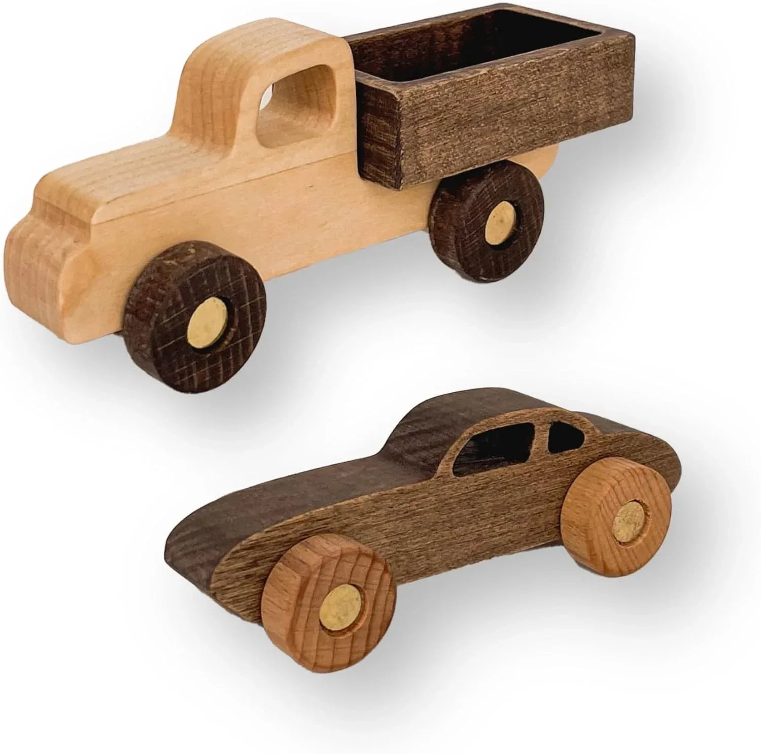 BUSY PUZZLE Wooden Toy Car and Truck Set Montessori Toys for Toddlers Handmade from Natural Wood Gift for Boys and Girls - Handmade Lifestyle Shop