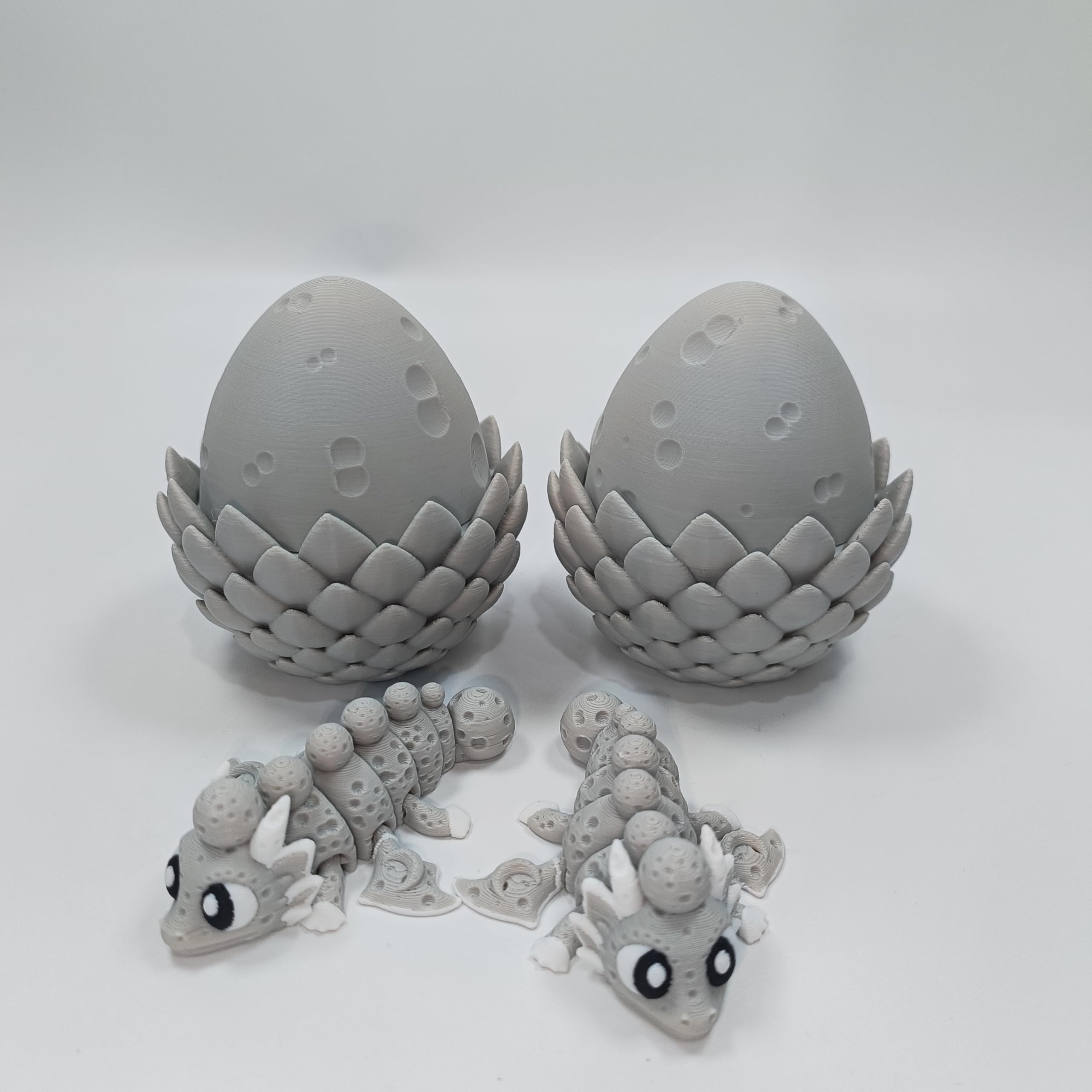 Enchanted 3D Egg with Miniature Inside - Handcrafted Printed Collectible | Fantasy Decor & Gift (Ice Cream Dragon & Egg (Box))