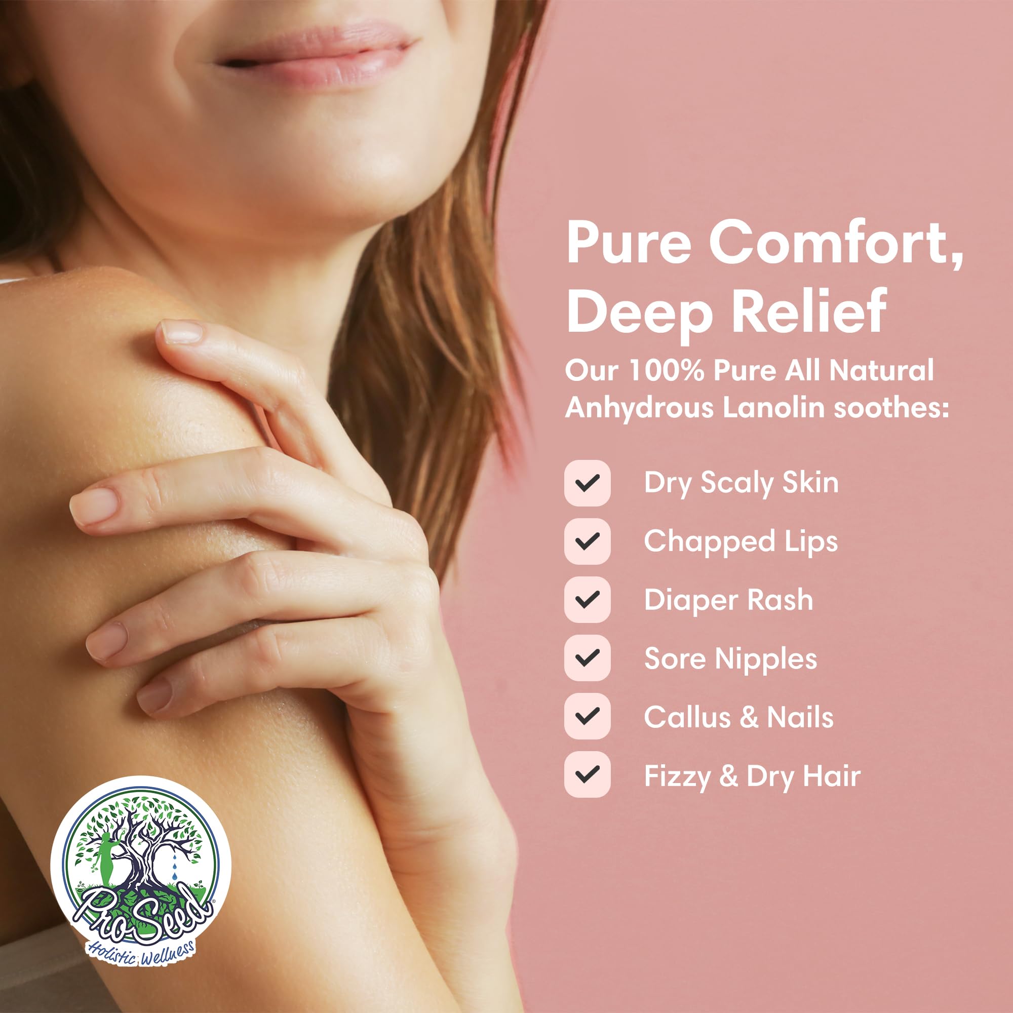 100% Pure Lanolin, Handmade in USA, Unrefined Balm, Dry & Itchy Skin, Cracked Lips, Breastfeeding, Nipple Cream, Baby Care, Moisture-Rich, Nursing Essentials & Petroleum-Free, for Hands, Face & Body