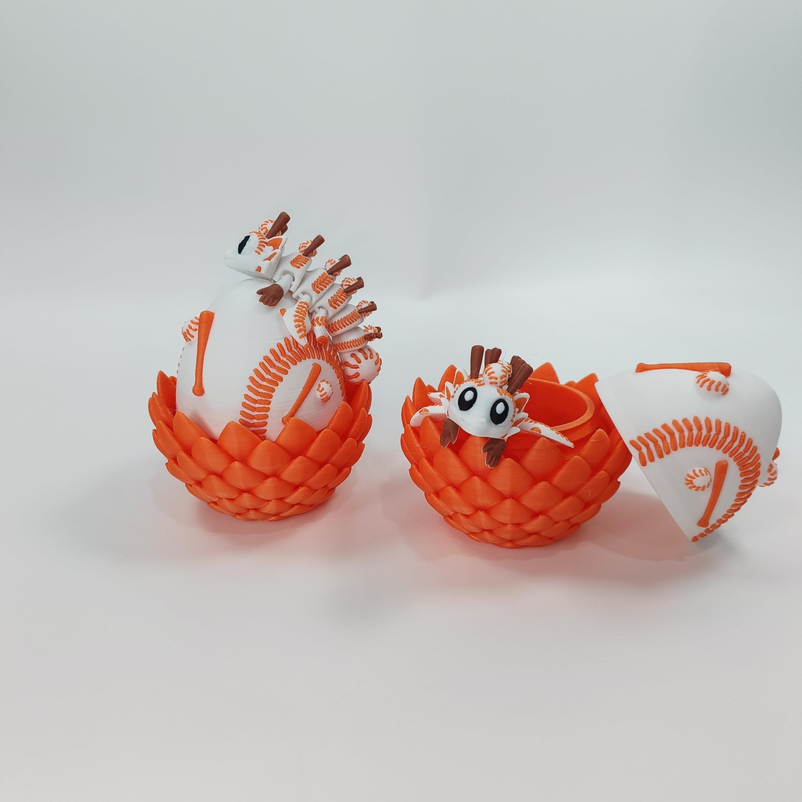 Enchanted 3D Egg with Miniature Inside - Handcrafted Printed Collectible | Fantasy Decor & Gift (Ice Cream Dragon & Egg (Box))