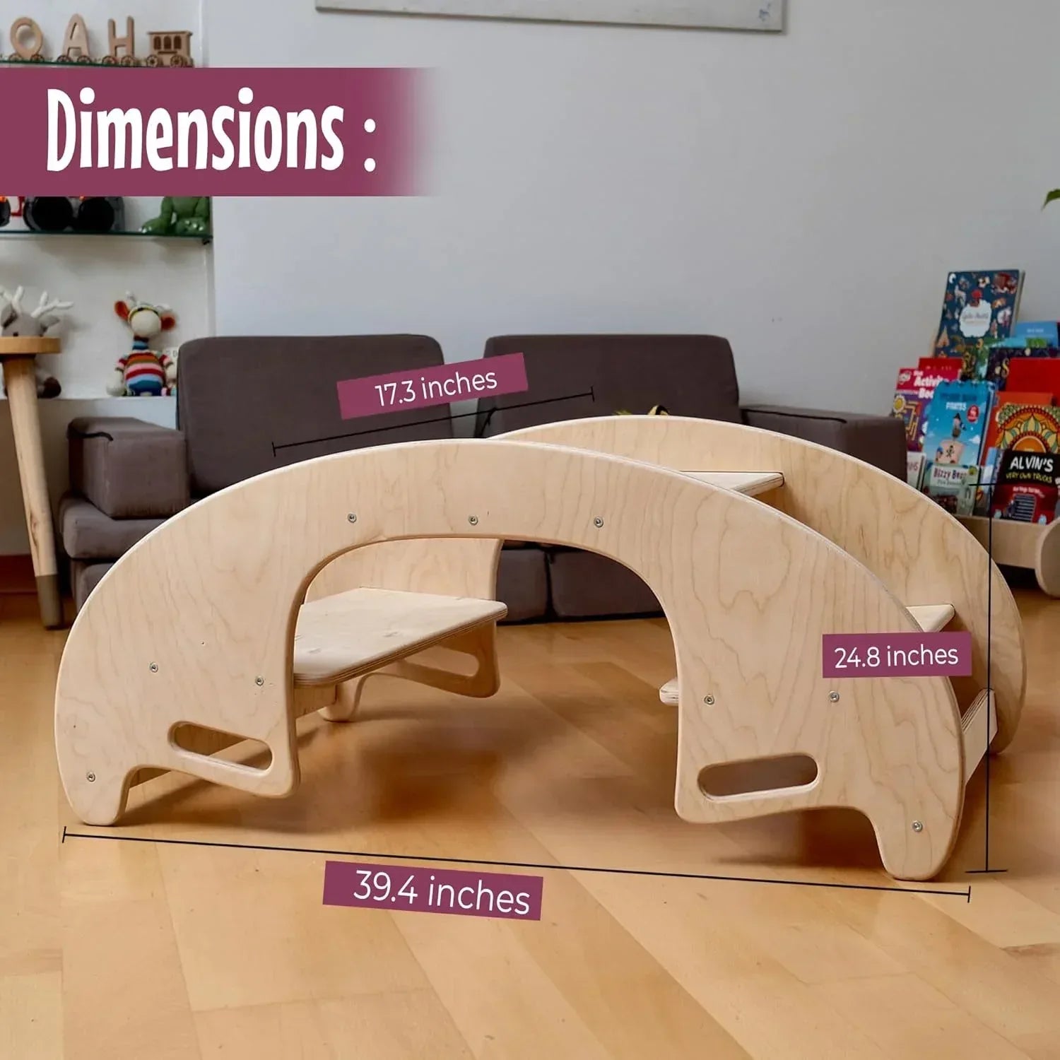 Montessori Wooden Seesaw for Kids | Rock&Roll teeter totter | Balance Board for Toddlers | Indoor Wooden Play Equipment | Handcrafted Wooden Toy for Physical Development | Children Wooden Rocking Toy - Handmade Lifestyle Shop