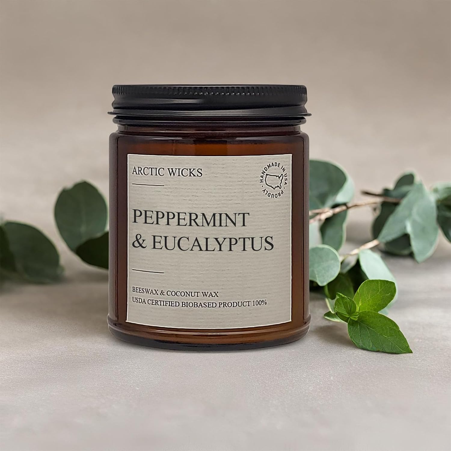 Vanilla Bourbon Candle | Arctic Wicks 9oz Coconut & Beeswax Candles | Scented Non-Toxic Candles for Fall, Winter, Holidays, Gifts For Him, Whiskey Bourbon, Vanilla Candle | USDA Certified Biobased