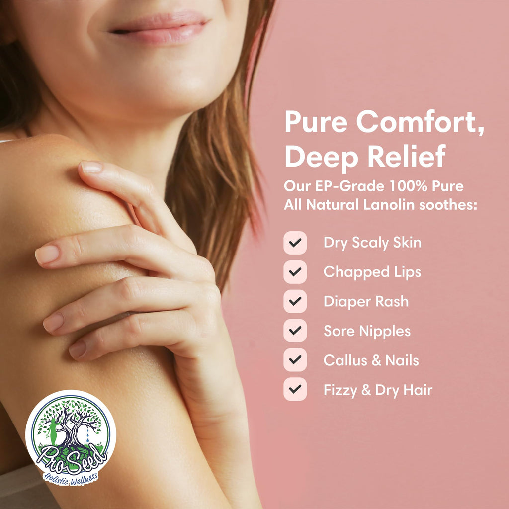 100% Pure Lanolin, Handmade in USA, Unrefined Balm, Dry & Itchy Skin, Cracked Lips, Breastfeeding, Nipple Cream, Baby Care, Moisture-Rich, Nursing Essentials & Petroleum-Free, for Hands, Face & Body