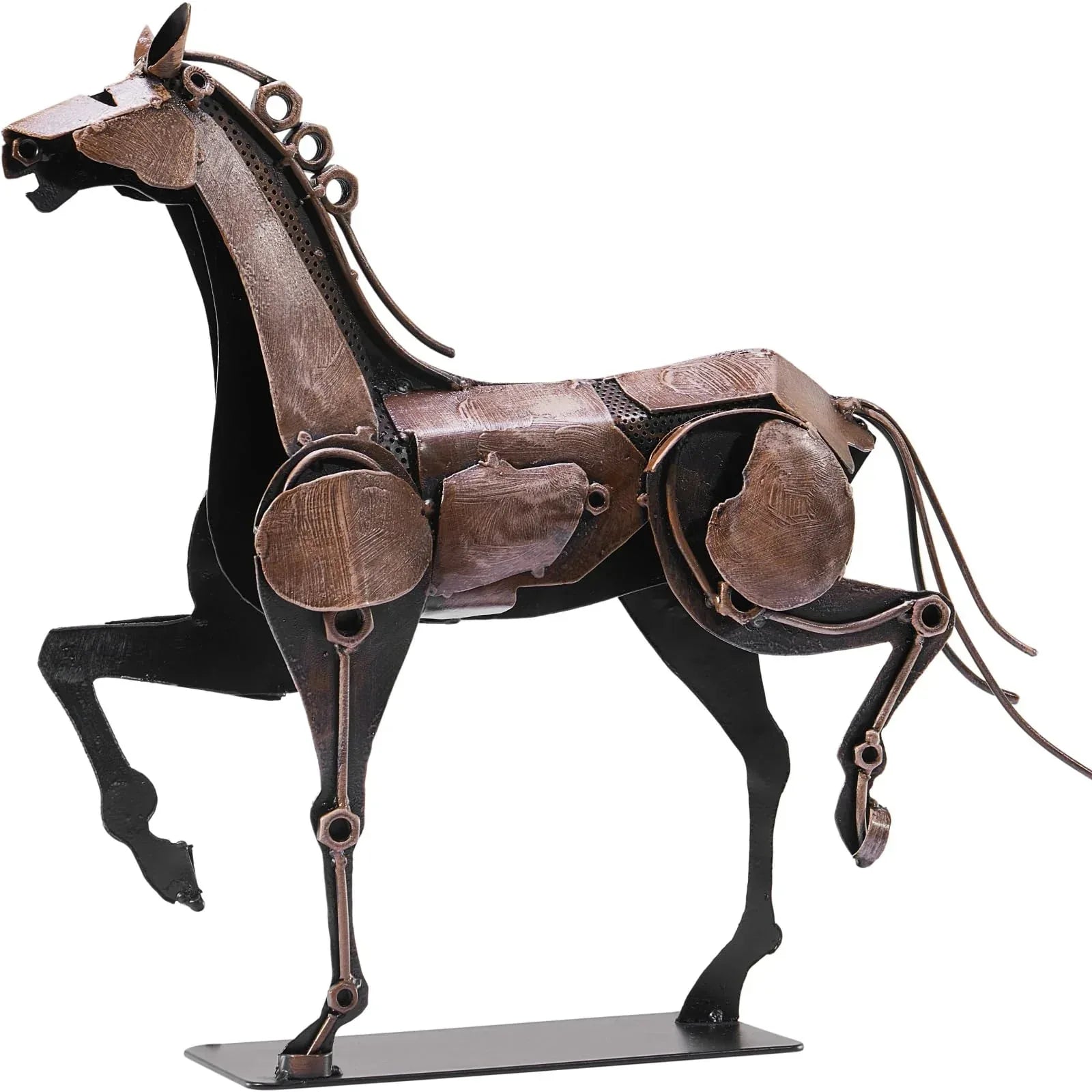 Horse Statue Décor Artwork, 24" H Handmade Metal Pegasus Greek Flying Horse Sculpture, Hand-Painted Animal Figurines for Home Living Room Office (Brown with Wings) - Handmade Lifestyle Shop