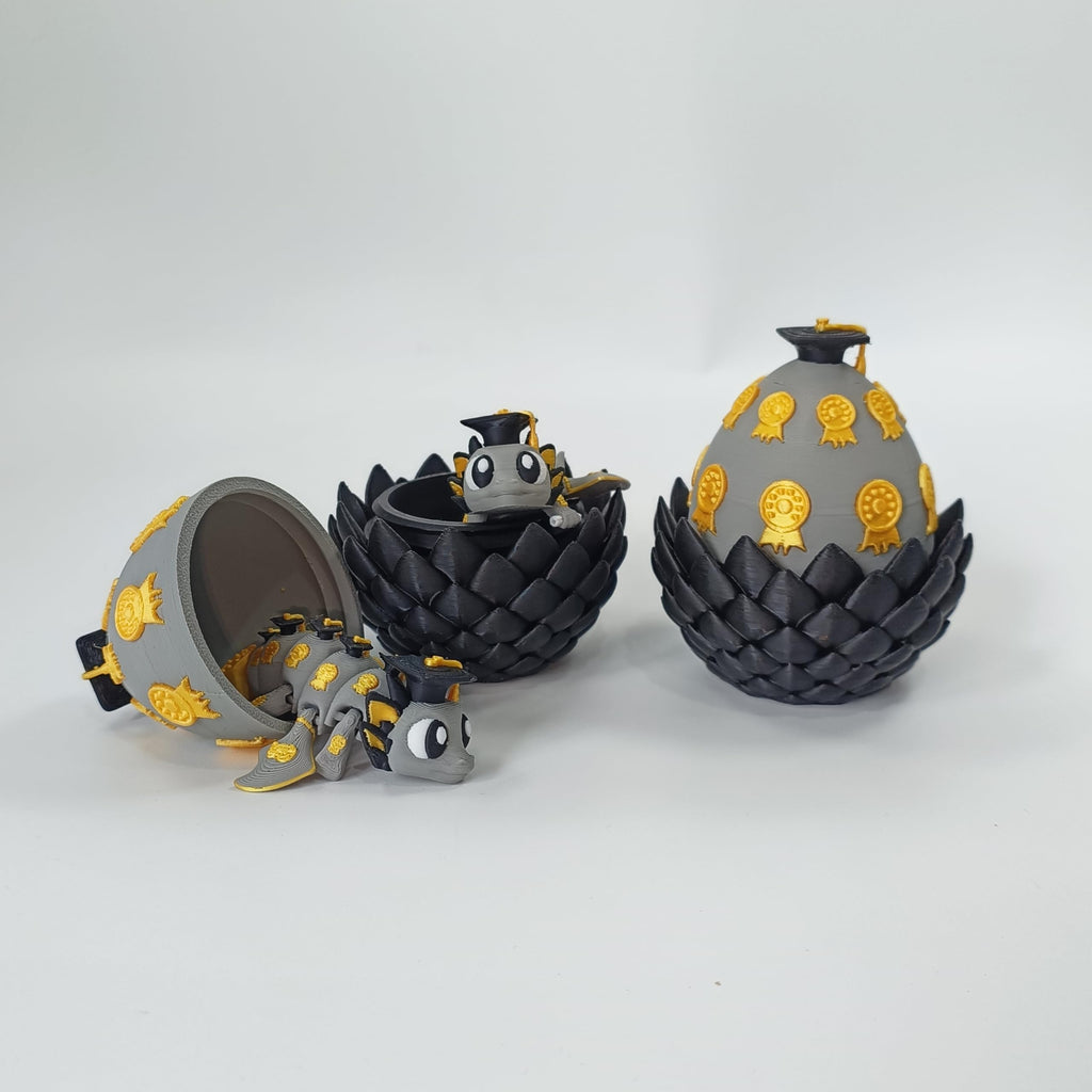 Enchanted 3D Egg with Miniature Inside - Handcrafted Printed Collectible | Fantasy Decor & Gift (Ice Cream Dragon & Egg (Box))