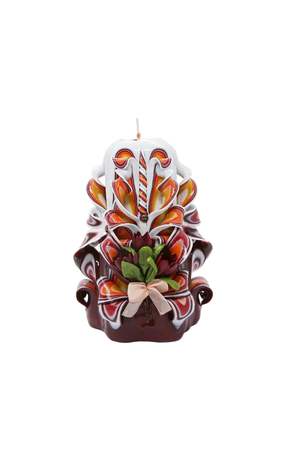 Handmade Carved Candle - Surprise Gift For Her - Decor Birthday Halloween Thanksgiving Christmas - Spiritual Living Room Home Decor Candles - Unique Engagement Wedding Idea - White Blue - Ordagio - Handmade Lifestyle Shop