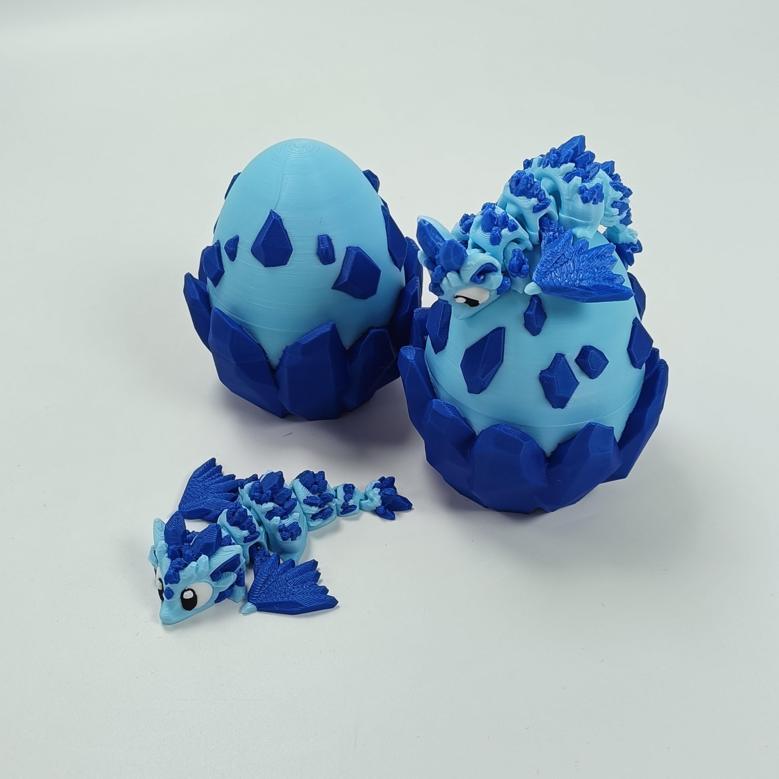 Enchanted 3D Egg with Miniature Inside - Handcrafted Printed Collectible | Fantasy Decor & Gift (Ice Cream Dragon & Egg (Box))