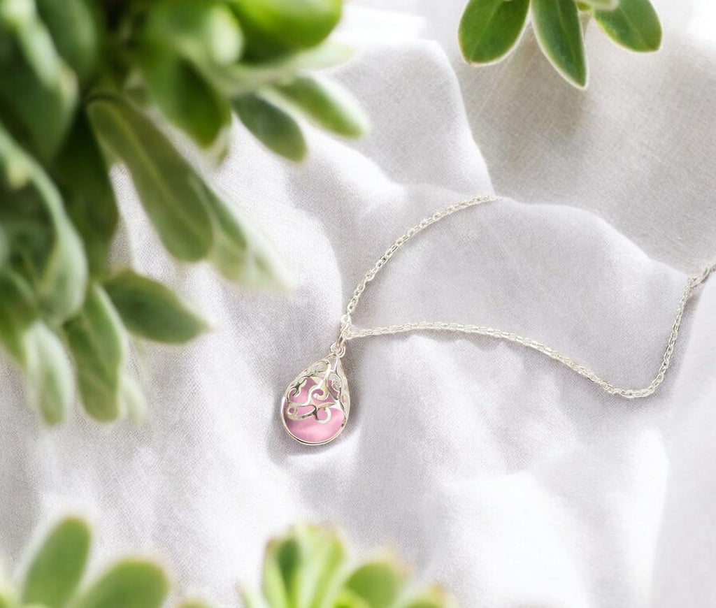 Bottled Up Designs Handmade Filigree Teardrop Necklace, Recycled Antique Glass, Sterling Silver, Eco Friendly, Made in USA, Birthday Gifts, Mothers Day, Women, Anniversary