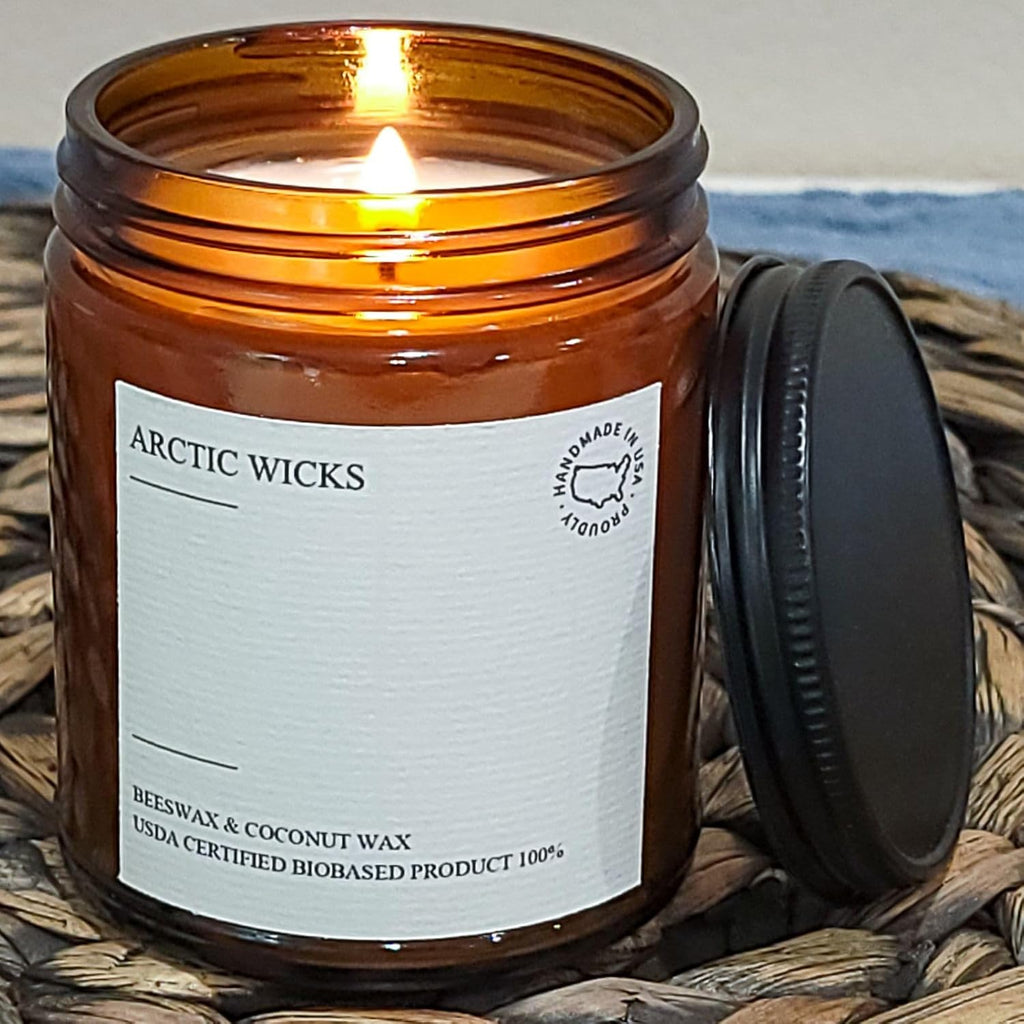 Vanilla Bourbon Candle | Arctic Wicks 9oz Coconut & Beeswax Candles | Scented Non-Toxic Candles for Fall, Winter, Holidays, Gifts For Him, Whiskey Bourbon, Vanilla Candle | USDA Certified Biobased