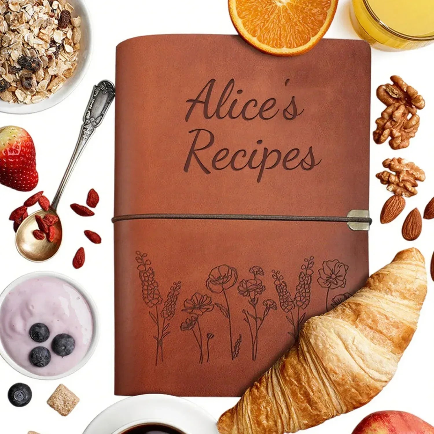 Personalized Recipe Book, Handmade Blank Notebook to Write in Your Own Recipes, 17 Custom Cover Designs, Handcrafted Gift for Mom, Dad, Husband, Wife, Grandma, Sister, Christmas, Birthday - Handmade Lifestyle Shop