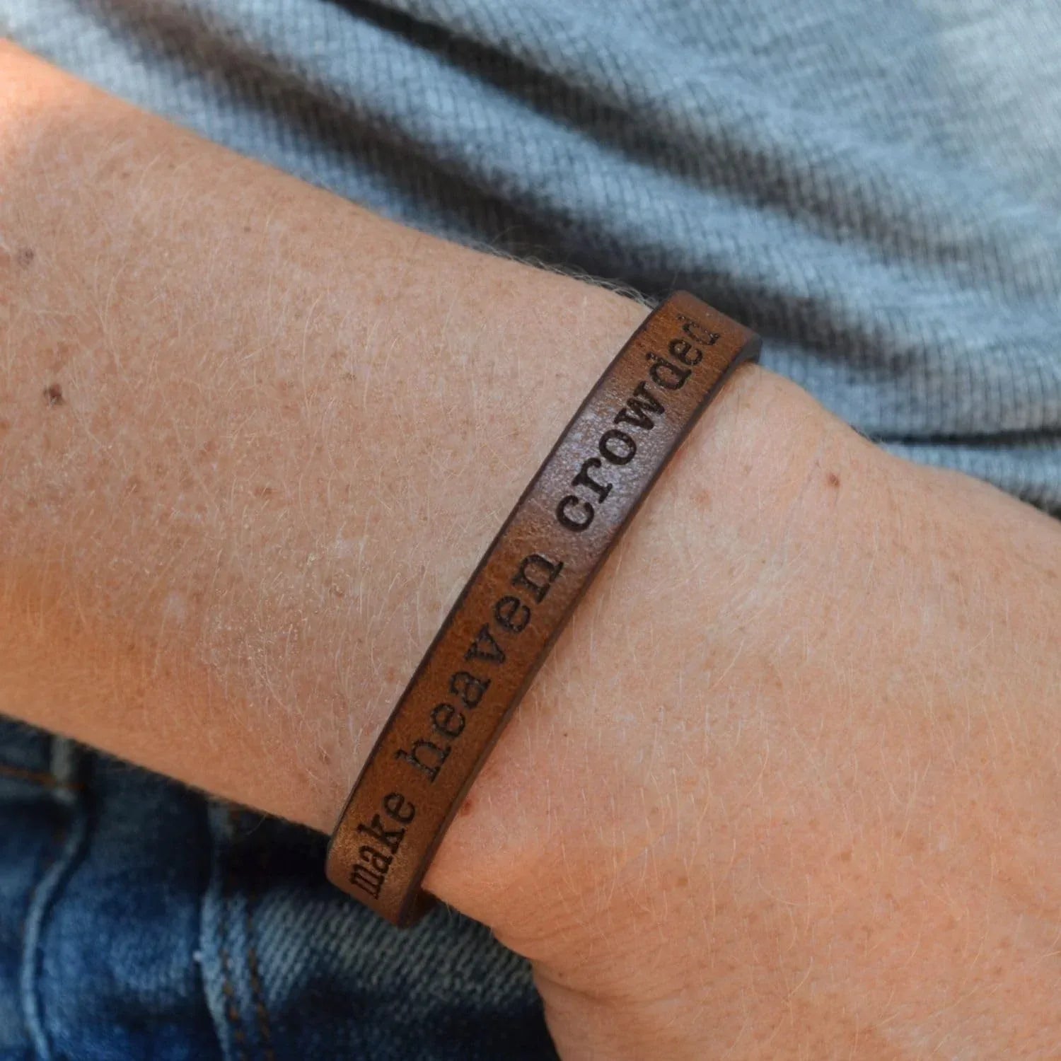 Christian Leather Bracelet for Men & Women – Handmade Adjustable Genuine Leather Bible Bracelet – Inspirational Religious Gift – Made in USA - Handmade Lifestyle Shop