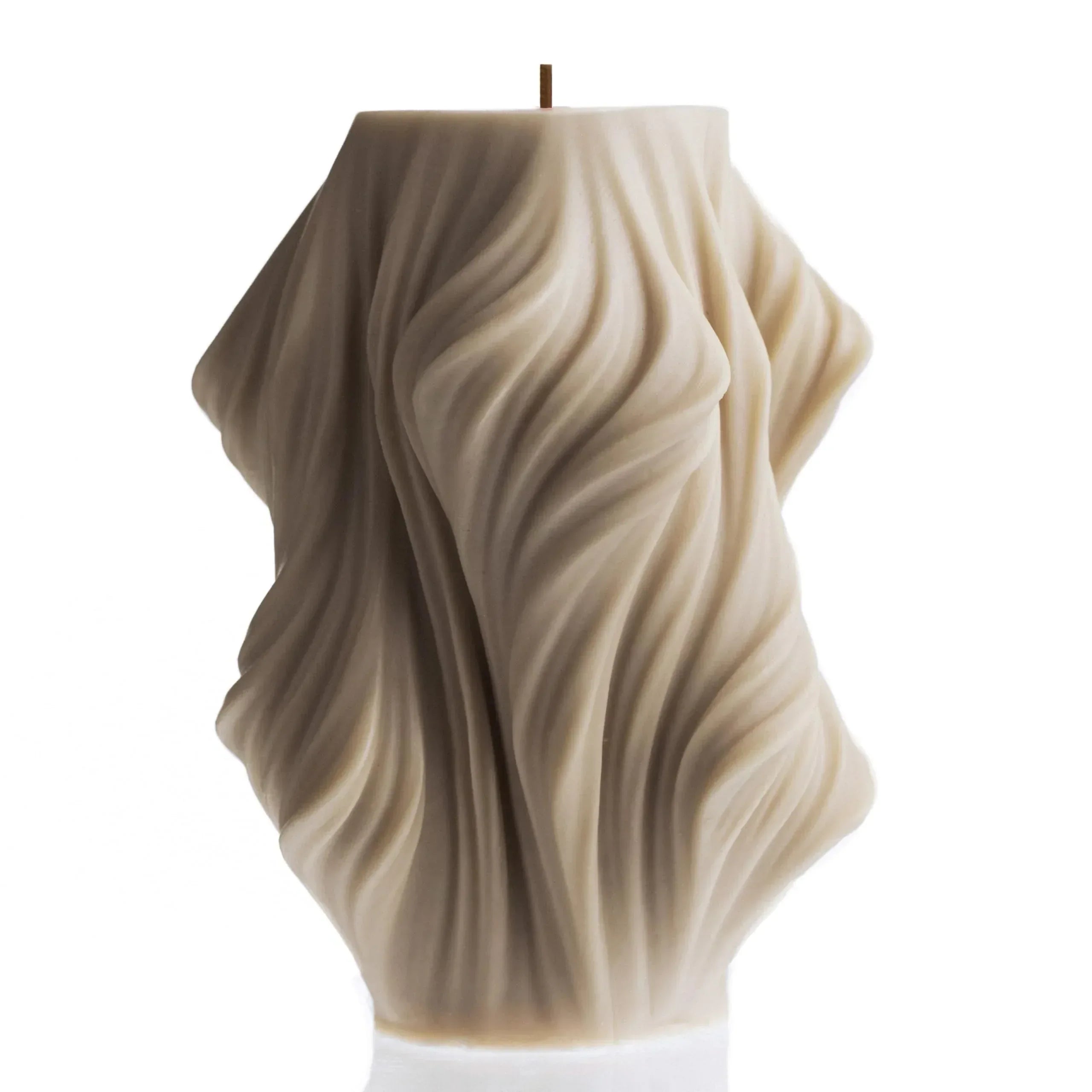 LAWA Cascading Wave Candle - Large Beautiful Handmade Pillar Scented Soy Wax Elegant Bubble Aesthetic Candle Housewarming Gift Home Room Shelf Decor Idea Olive Beige (Large) - Handmade Lifestyle Shop