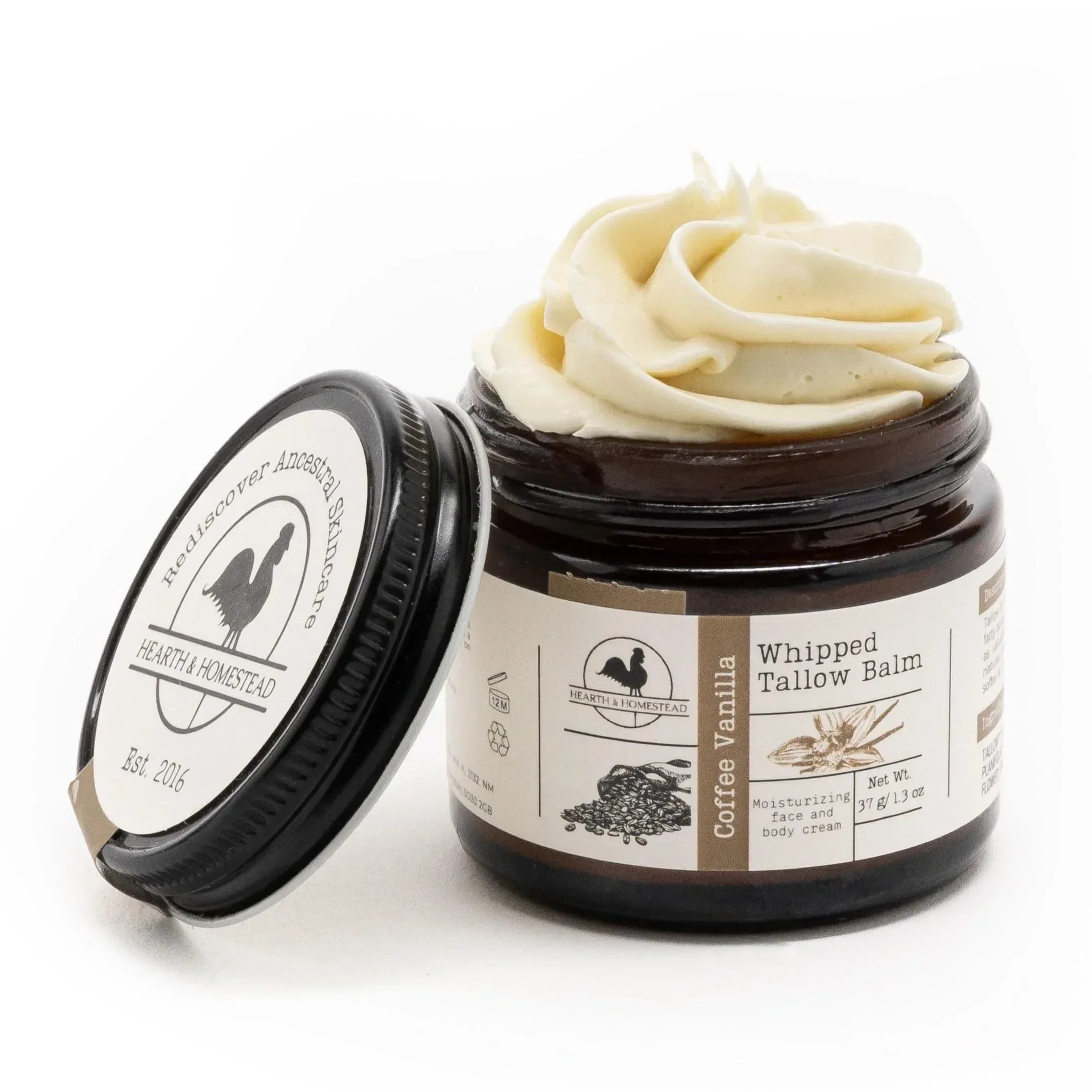 Hearth and Homestead: Handmade Whipped Tallow Balm (Unscented/Herb-Infused) - Organic Body Butter with Infused Olive Oil, for Eczema, Rosacea, Baby - 1.3 oz - Handmade Lifestyle Shop