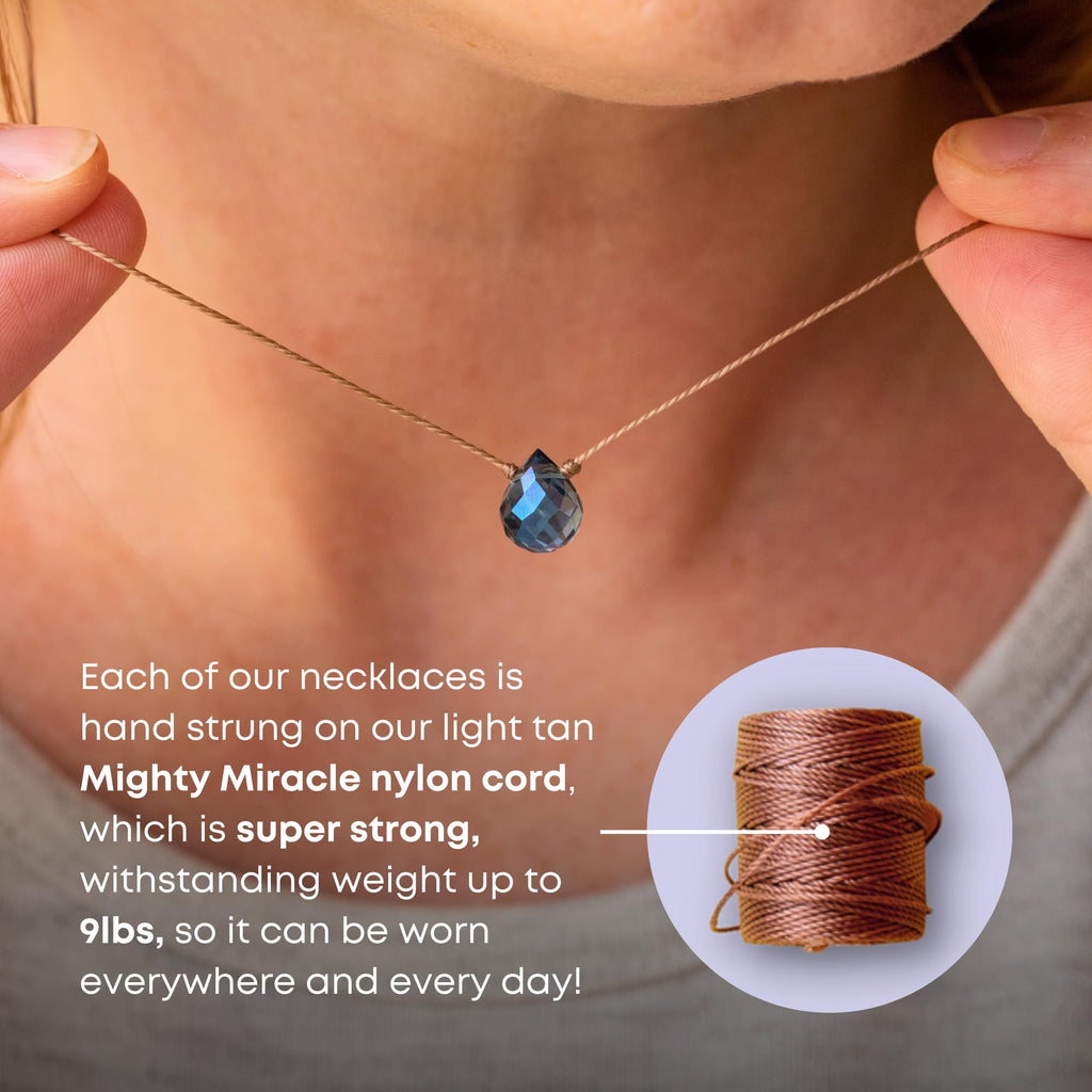 SoulKu Handcrafted Necklace, Empowerment Jewelry With Healing Crystal, Inspirational Jewelry For Women, Mom & Sister Gifts, 2" Extender With Lobster Clasp, 16" Nylon Cord