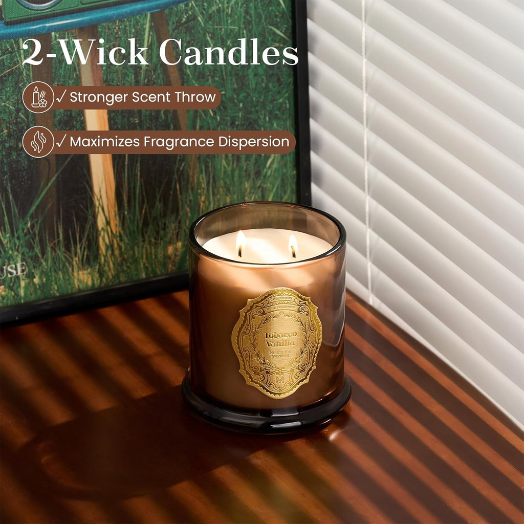 M&SENSE Sage Eucalyptus Candles for Home Scented, 2 Wick 12.7oz Soy Wax Candles Non Toxic,70 Hours Long Burning,Christmas Candles Gift for Stress Relief, Meditation, Yoga