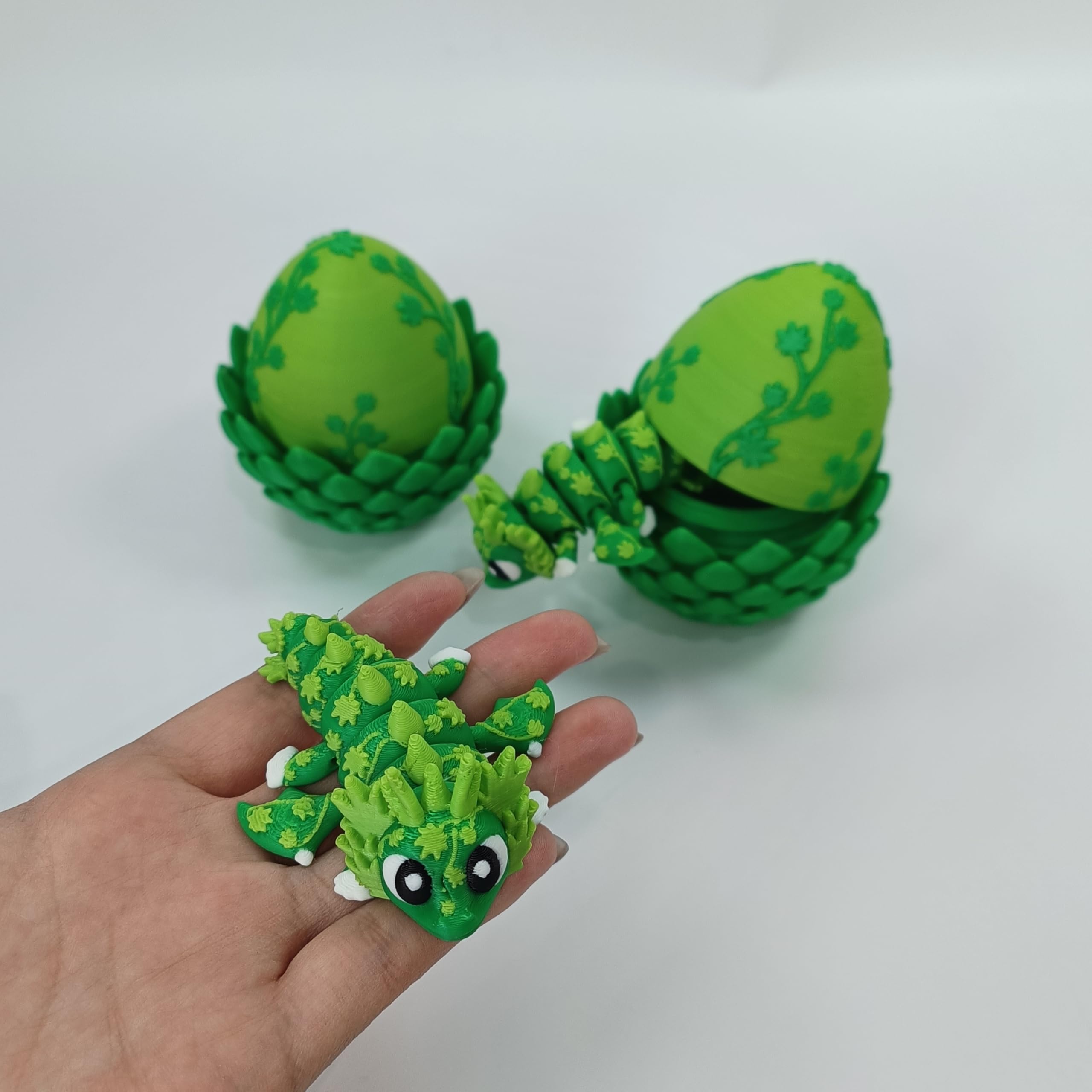 Enchanted 3D Egg with Miniature Inside - Handcrafted Printed Collectible | Fantasy Decor & Gift (Ice Cream Dragon & Egg (Box))