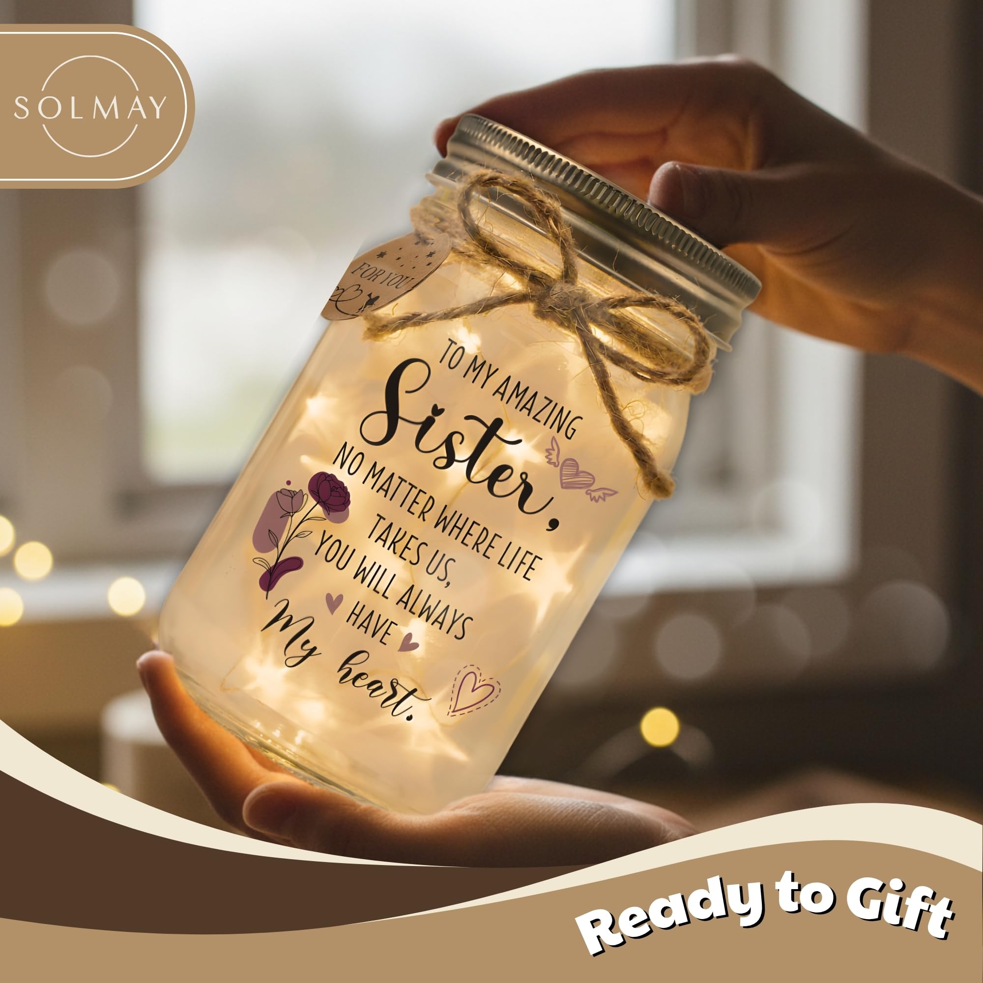 SOLMAY Friendship Gifts for Women – “Good Friends Are Like Stars” Sentimental Keepsake, Best Friend Birthday Gifts for Women Friend, Valentine Gift Idea For Her, Cozy Rustic Home Decor, Ready to Gift