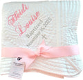 Personalized Baby Blanket Baptism Cotton Quilt Girl Boy Gift Embroidered Name Date Custom Monogrammed Grandparent Christian Gift Customized - Handmade Lifestyle Shop