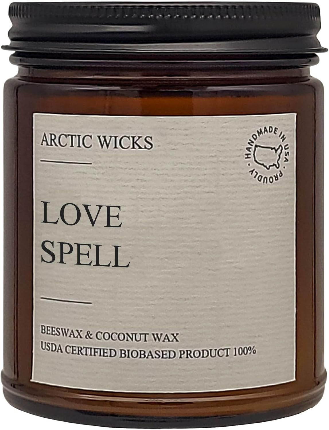 Vanilla Bourbon Candle | Arctic Wicks 9oz Coconut & Beeswax Candles | Scented Non-Toxic Candles for Fall, Winter, Holidays, Gifts For Him, Whiskey Bourbon, Vanilla Candle | USDA Certified Biobased