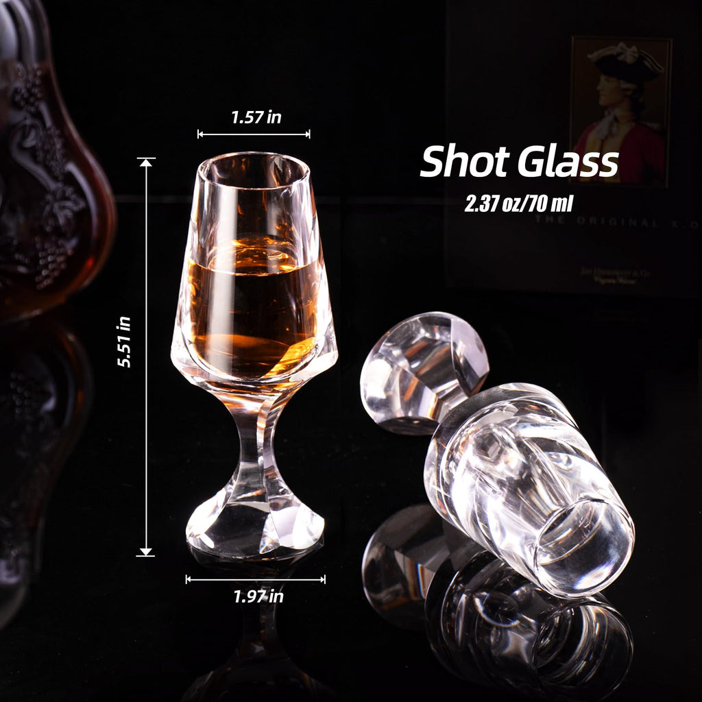 KAMMAK Crystal Whiskey Glasses Set of 2, Handcrafted 7.1oz Old Fashioned Glasses Stemless, Luxury Cocktail Glasses, Hand Blown Scotch Cup for Women, Men Gift for Rocks, Bourbon Barware, Bar