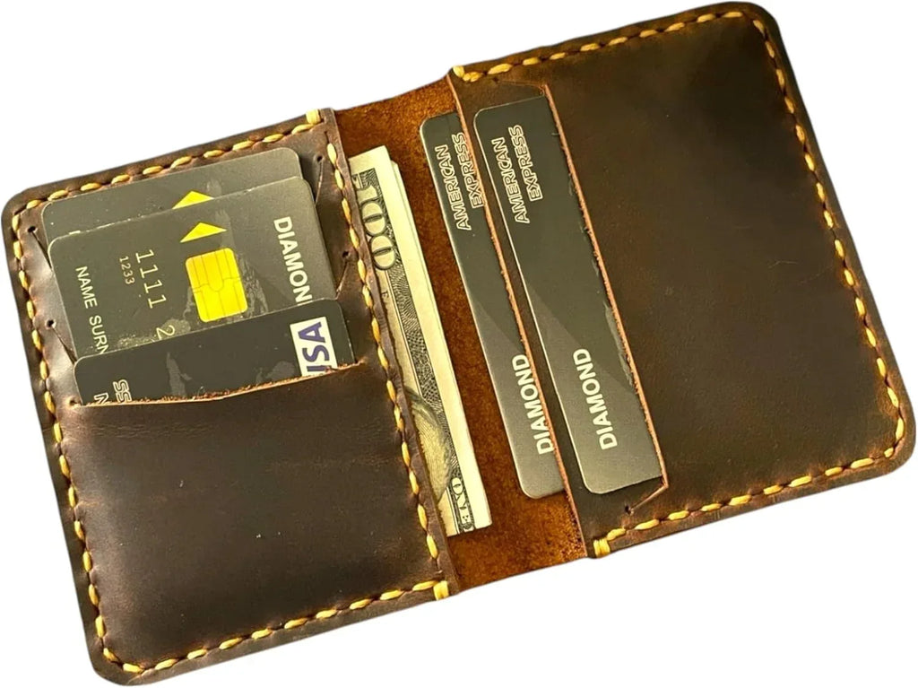 Handmade, Leather Card Wallet, Minimalist Leather Wallet, Bifold Wallet, Front Pocket Wallet, Handmade Leather Card Holder, Leather Wallet for Men, Slim Wallet, Card Wallet - Handmade Lifestyle Shop