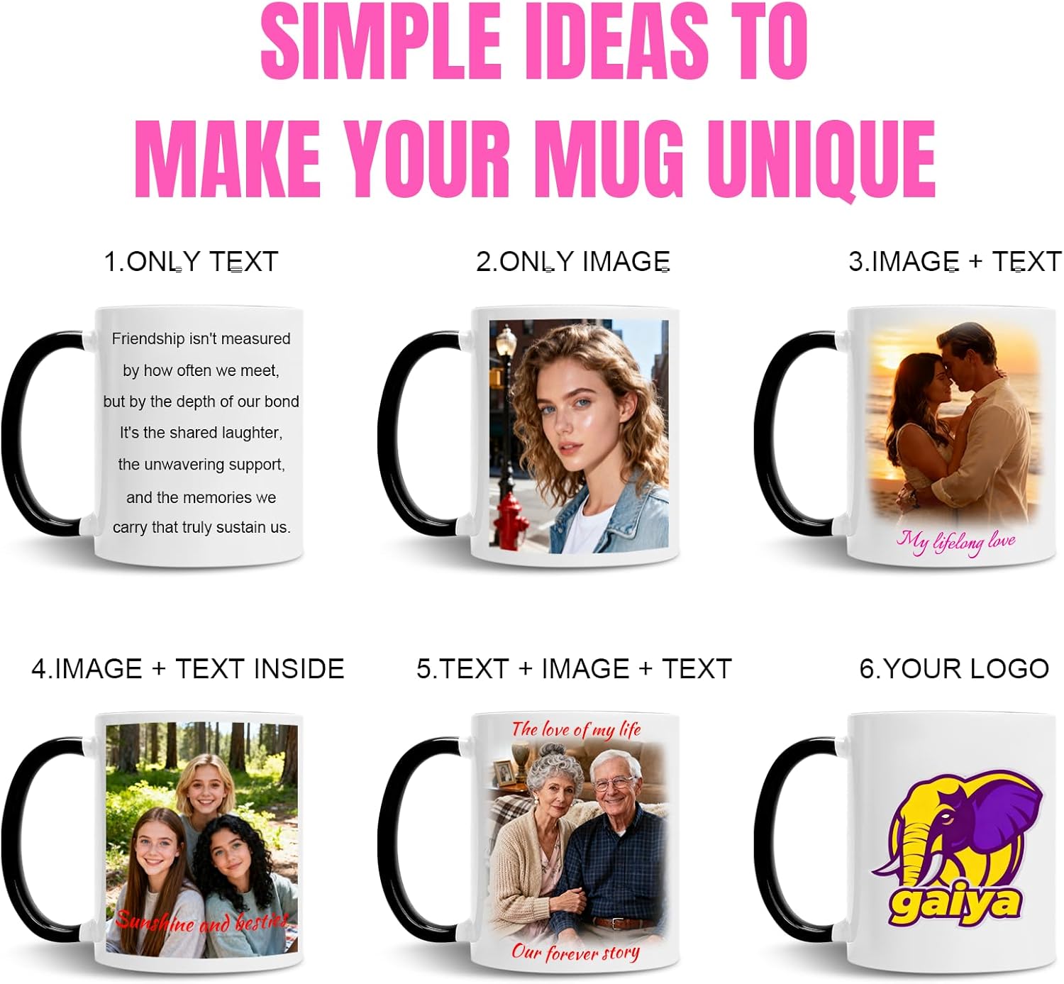 Custom Coffee Mug with Birth Flower & Name - 11oz Large Ceramic Personalized Coffee Cup for Women, Pretty Floral Tea Mugs Gift for Mom Wife Grandma Daughter Sister Coworker Best Friend Birthday