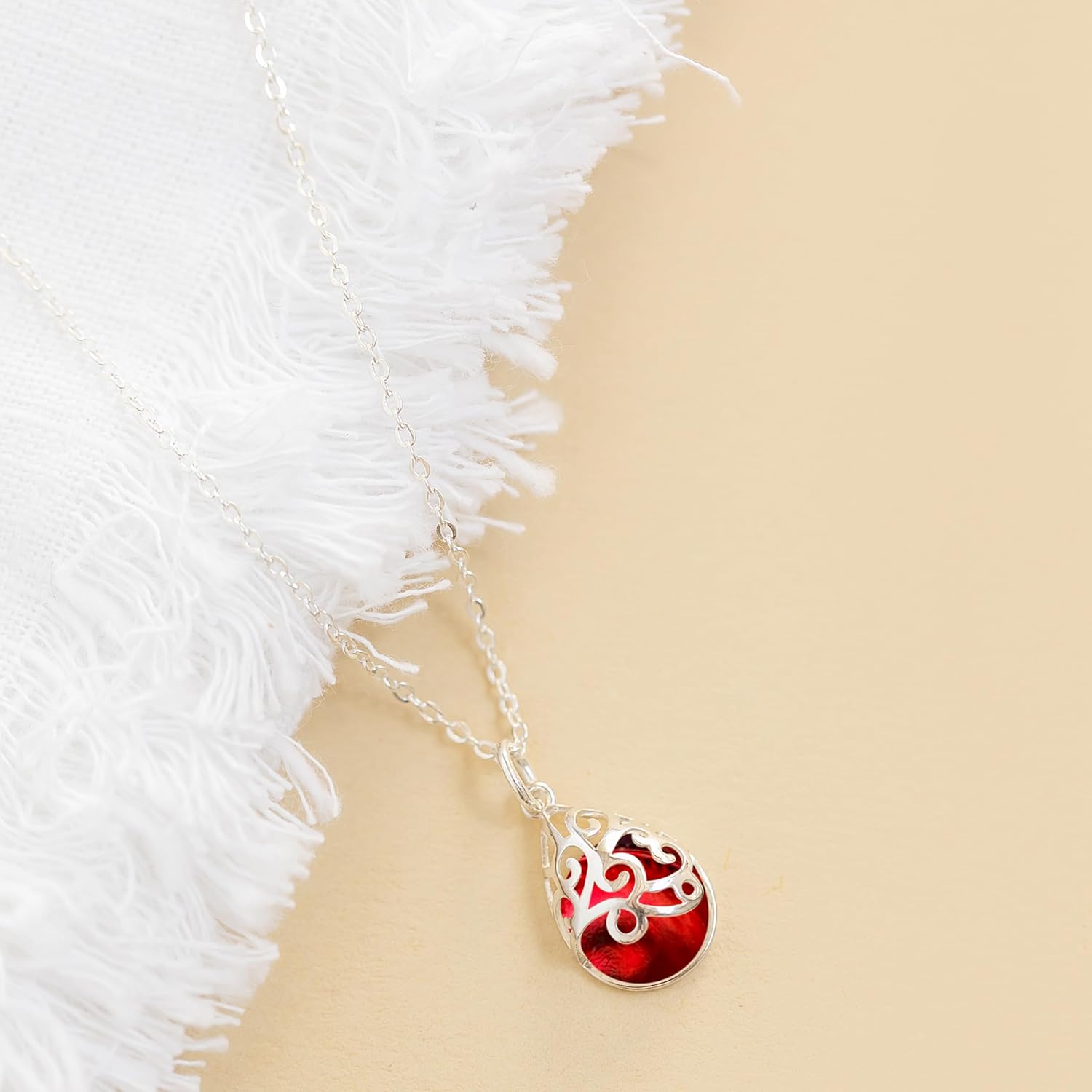 Bottled Up Designs Handmade Filigree Teardrop Necklace, Recycled Antique Glass, Sterling Silver, Eco Friendly, Made in USA, Birthday Gifts, Mothers Day, Women, Anniversary