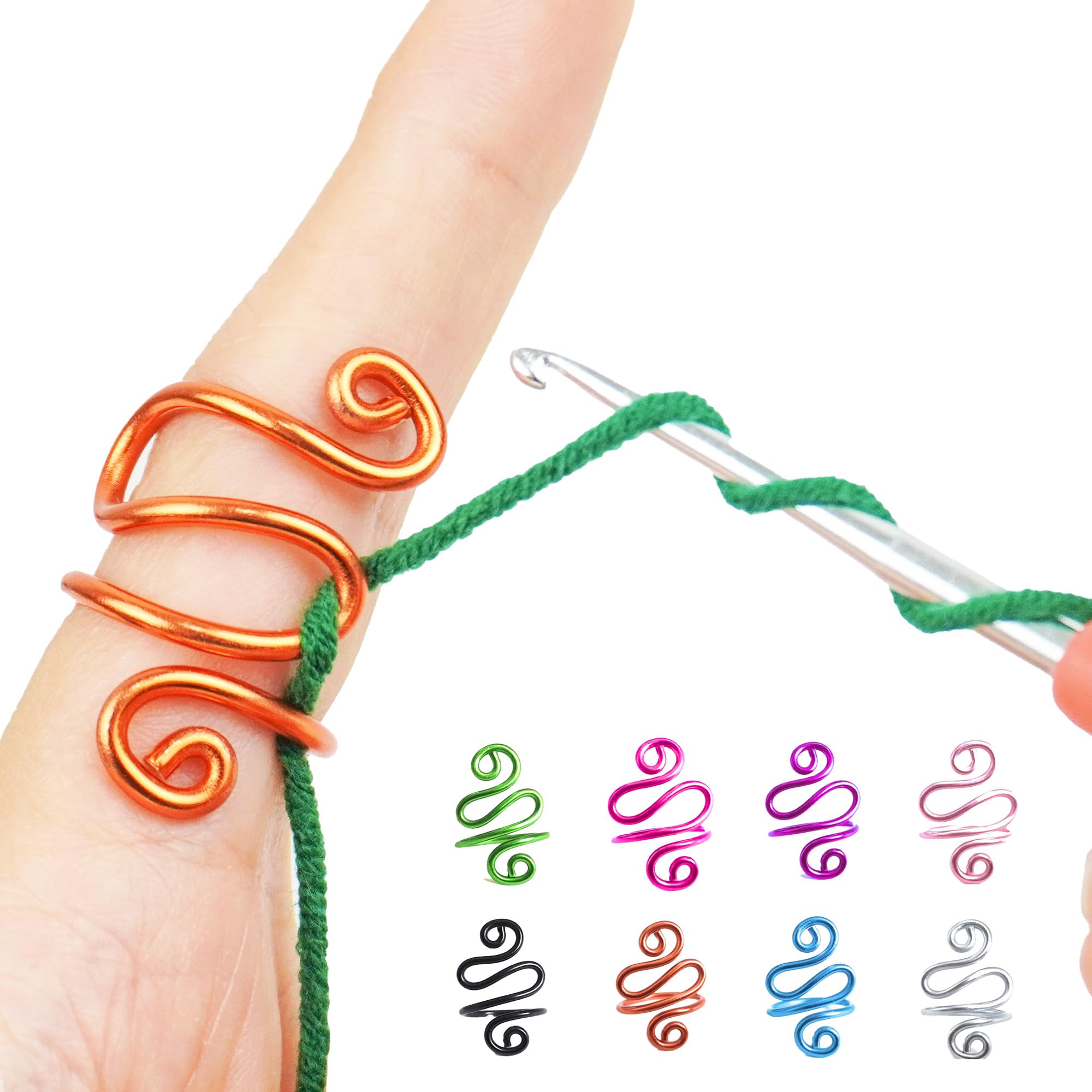 Handmade Crochet Tension Ring For Finger, Left Handed, Right Handed Zig Zag Ring, Yarn Tension Ring For Crochet, Crochet Gifts For Crocheters, Knitters