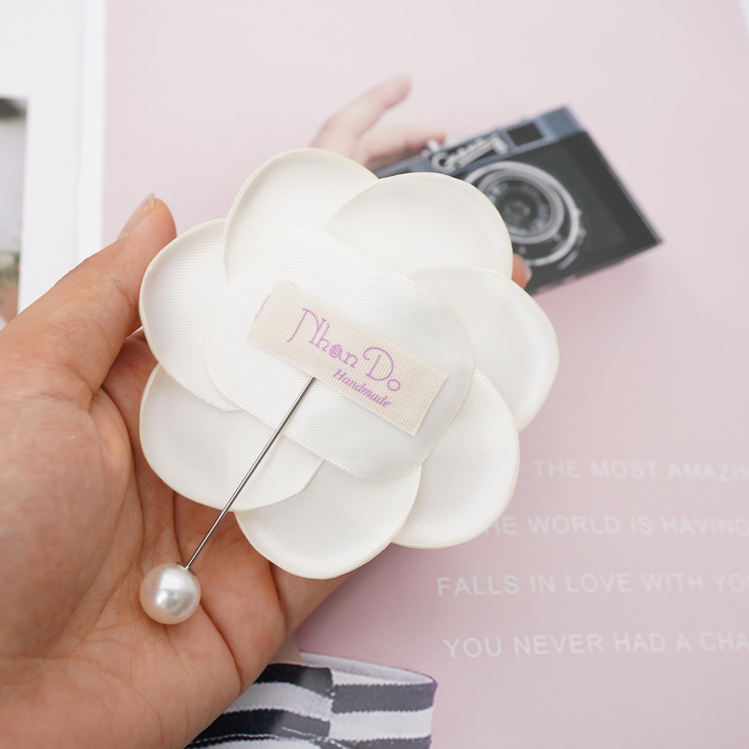 Silk Rose Flower Pin Brooch By NhanDo Handmade – COLOURFUL Floral Brooch Pin, Handmade Gift Ideas, Gift for her, Gift For Mom, Bridesmaid gift, valentines day gifts