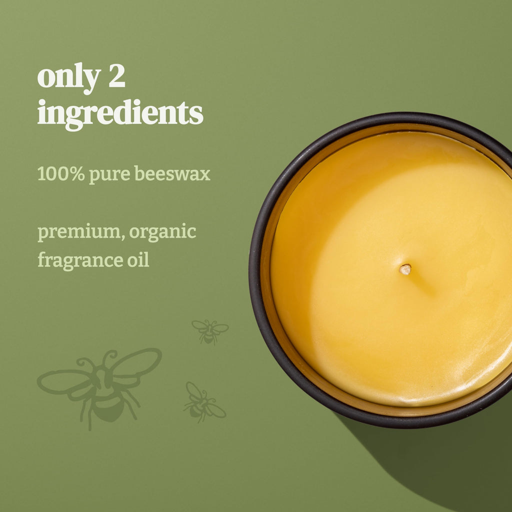 Berries Organic Beeswax Candle | 2 Ingredients | 100% Pure Beeswax Candles, Non Toxic, Natural, Organic Candles, Beeswax Candles Scented, Non Toxic Candles, 80 Hour, 10oz