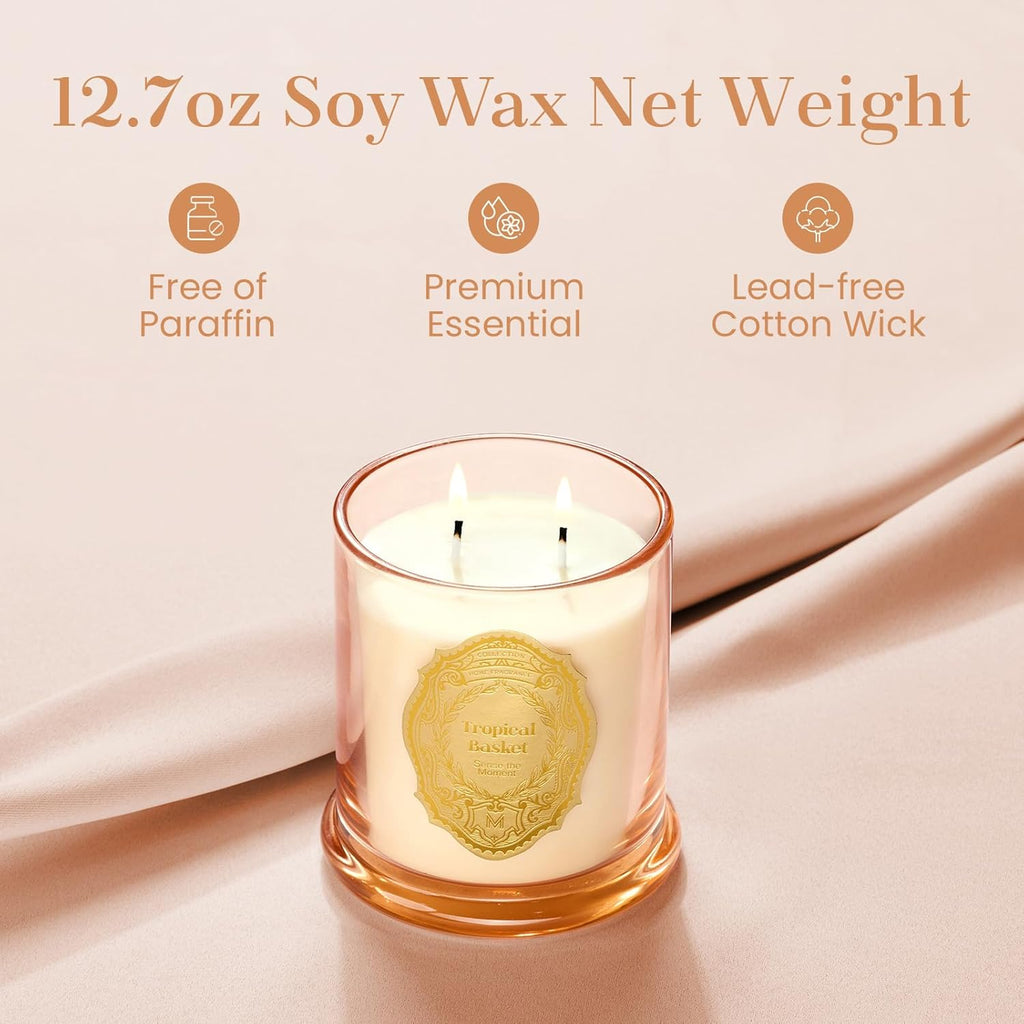 M&SENSE Sage Eucalyptus Candles for Home Scented, 2 Wick 12.7oz Soy Wax Candles Non Toxic,70 Hours Long Burning,Christmas Candles Gift for Stress Relief, Meditation, Yoga