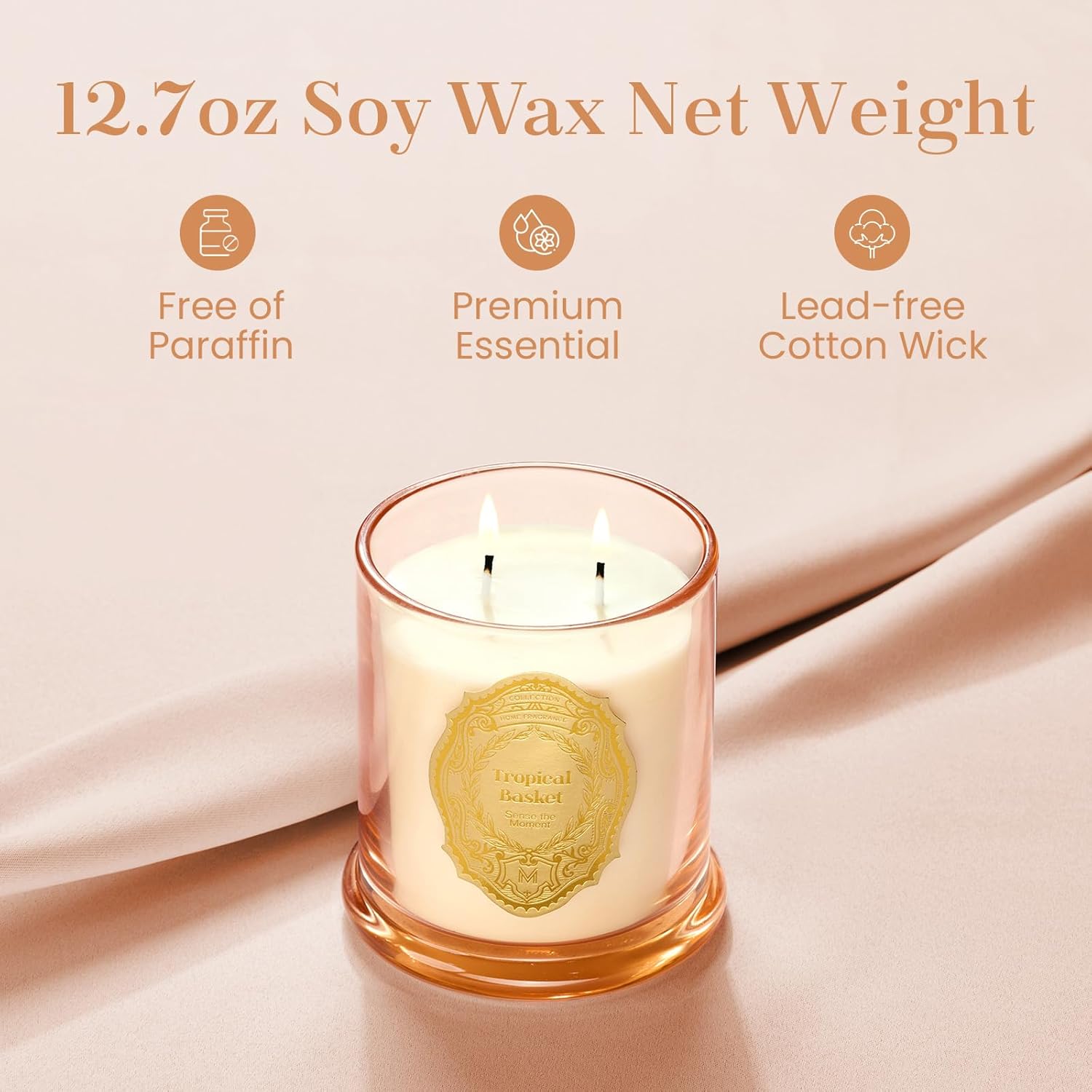 M&SENSE Sage Eucalyptus Candles for Home Scented, 2 Wick 12.7oz Soy Wax Candles Non Toxic,70 Hours Long Burning,Christmas Candles Gift for Stress Relief, Meditation, Yoga