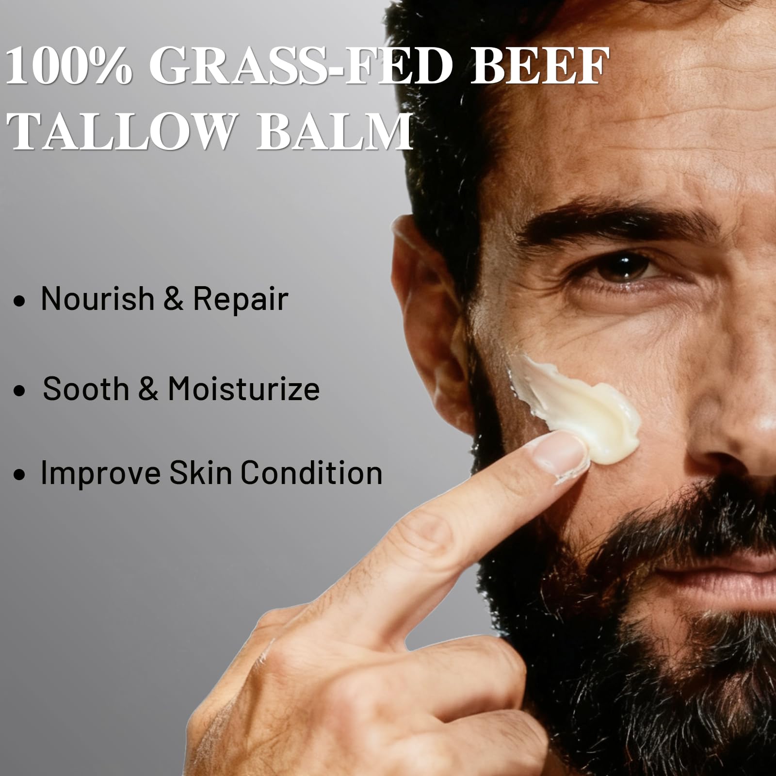 Beef Tallow Honey Balm, Grass-Fed Tallow Moisturizer for Face and Body, Deep Hydration Cream with White Tea Scent, Handmade Natural Skin Nourishment, 2.1 oz