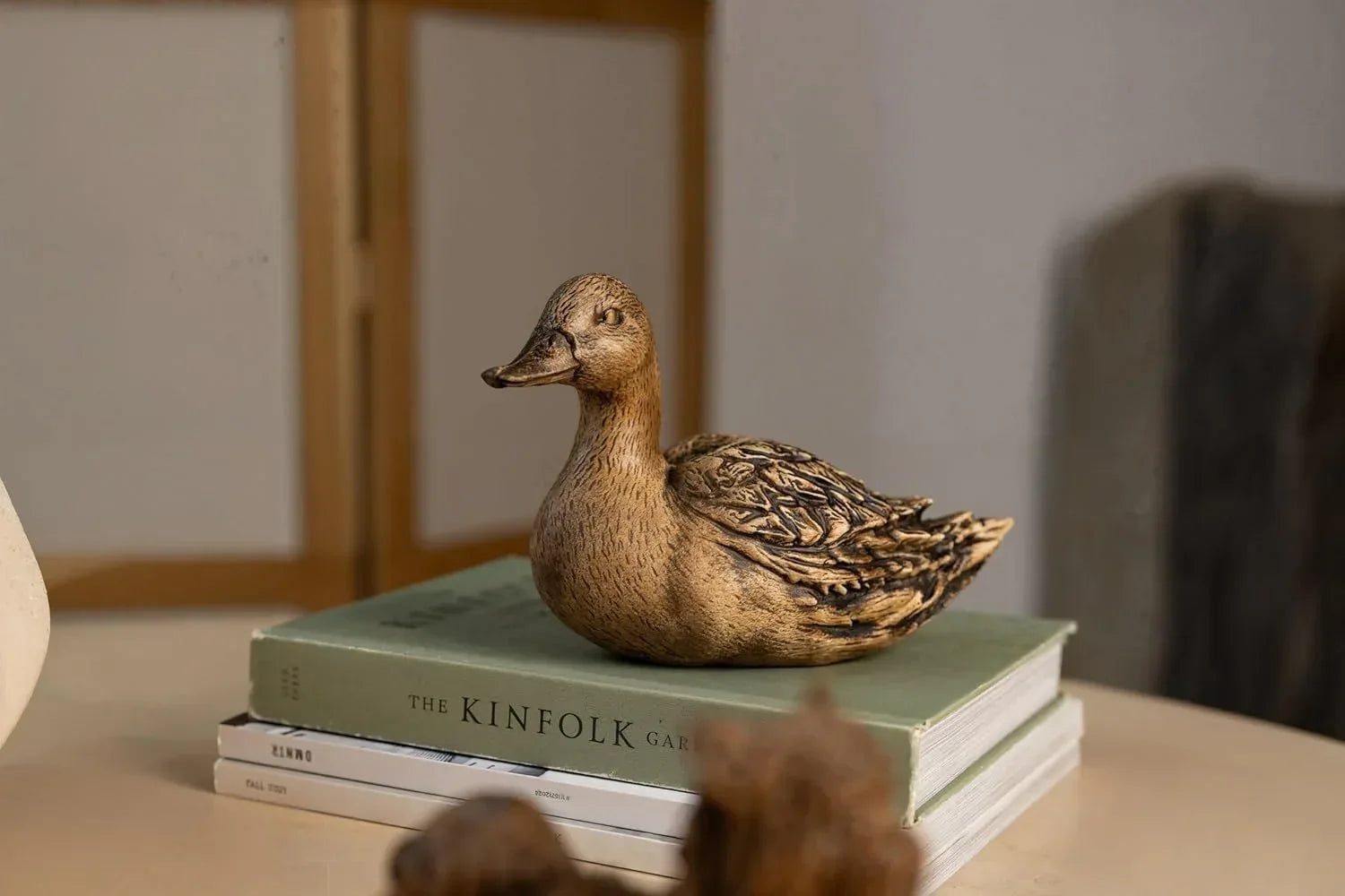 6.10" Decorative Wood Duck Figurine - Handcrafted Bird Art, for Collectors and Rustic Home Decor, Detailed Duck Statuette, NAT Geo Decor Birdduck, Wooden Duck Decor - Handmade Lifestyle Shop