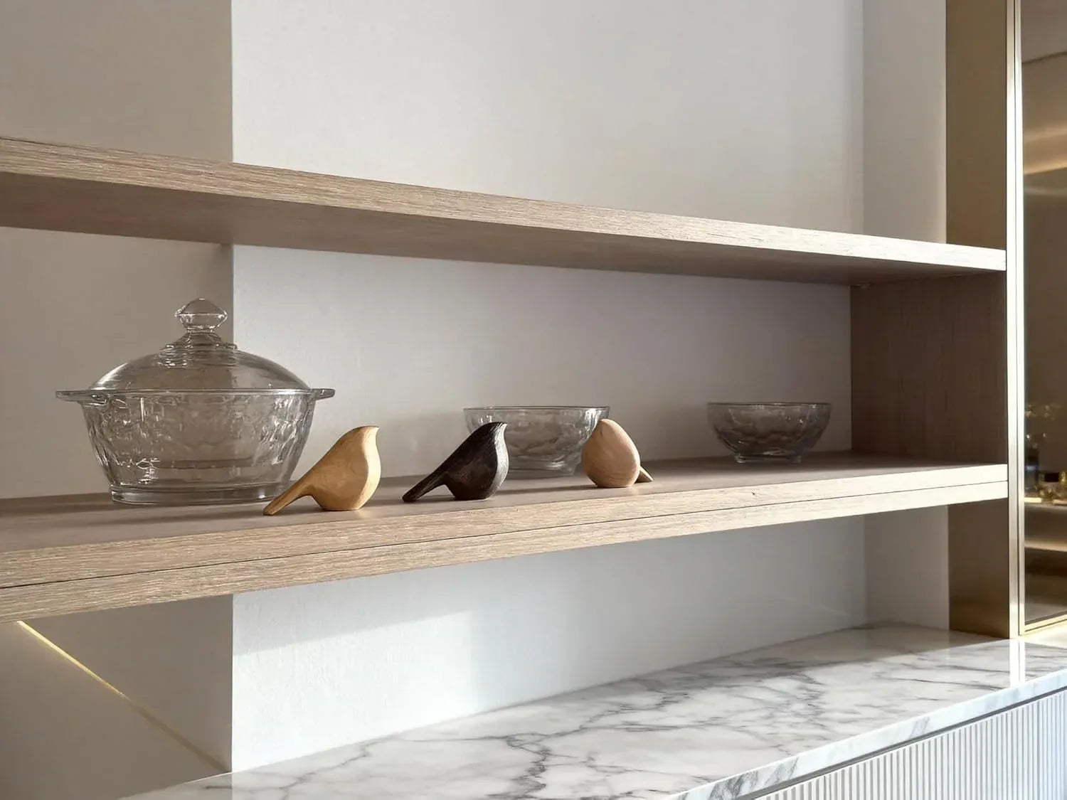 Natural Wood Bird Trio 4.1”L Set of 3 – Small Bird Sculptures & Animal Statues, Hand-Finished Modern Coffee Table Shelf Decor, Gift-Ready (3, Mixed) - Handmade Lifestyle Shop