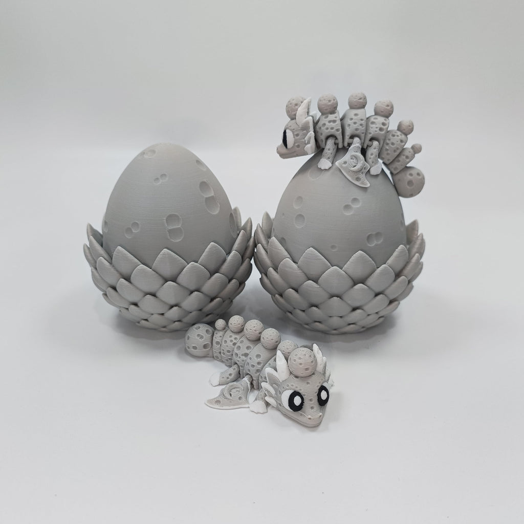 Enchanted 3D Egg with Miniature Inside - Handcrafted Printed Collectible | Fantasy Decor & Gift (Ice Cream Dragon & Egg (Box))