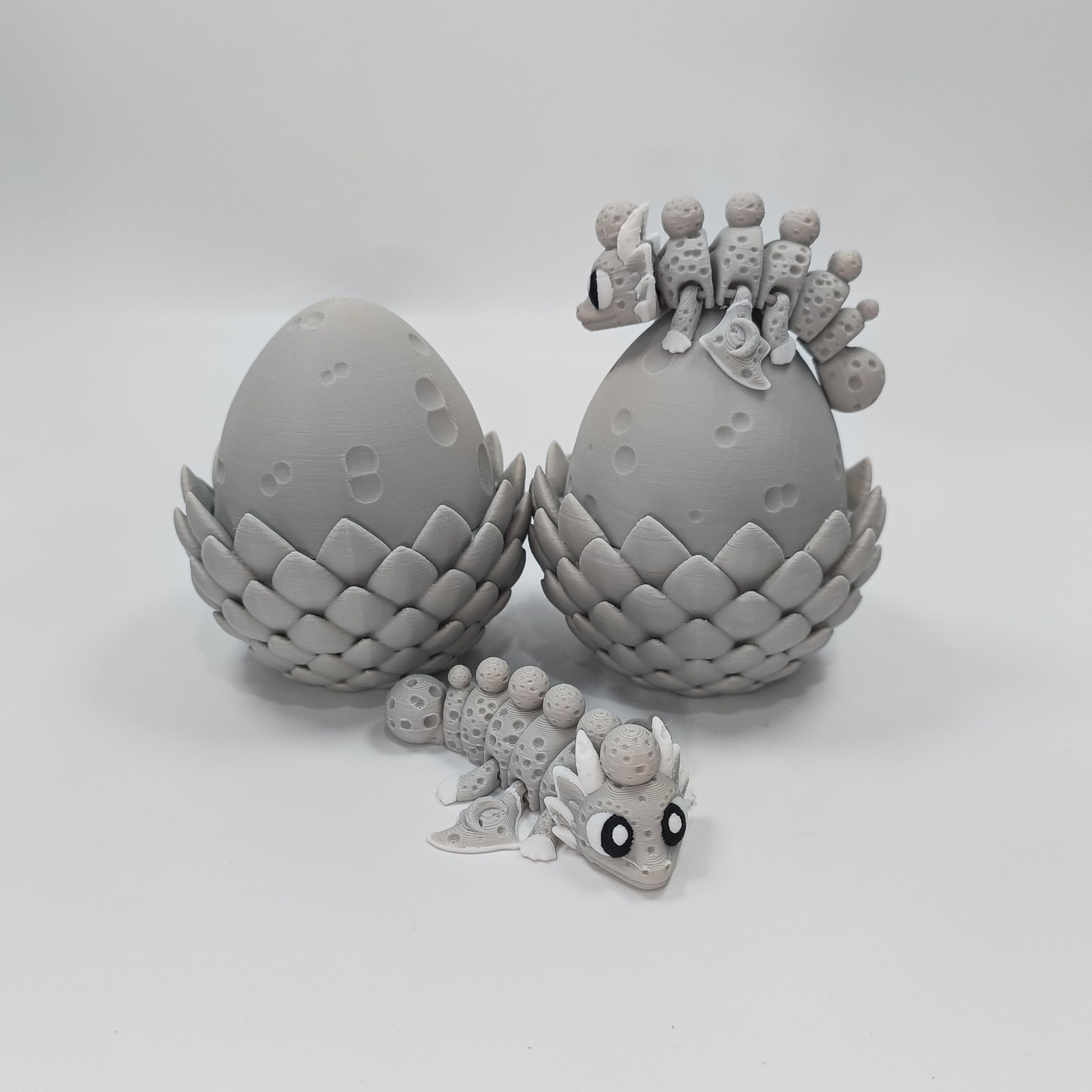 Enchanted 3D Egg with Miniature Inside - Handcrafted Printed Collectible | Fantasy Decor & Gift (Ice Cream Dragon & Egg (Box))