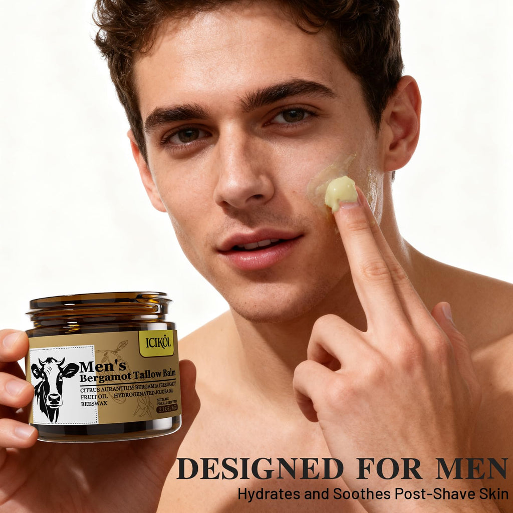 Beef Tallow Honey Balm, Grass-Fed Tallow Moisturizer for Face and Body, Deep Hydration Cream with White Tea Scent, Handmade Natural Skin Nourishment, 2.1 oz