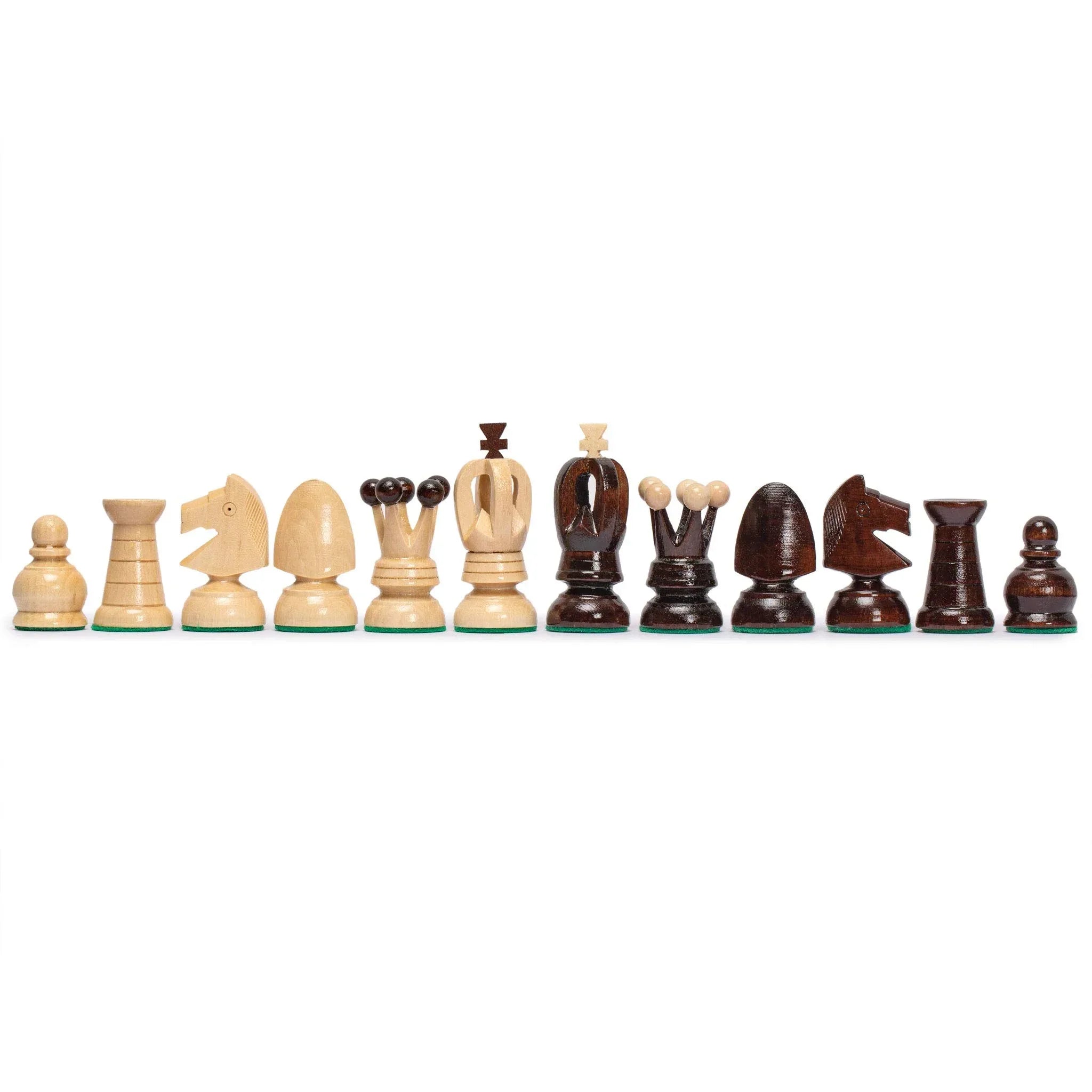 Husaria European International Chess Wooden Game Set, King's Classic - 13.8 Inches Medium Size Chess Set with Handcrafted Chessmen and Felted Folding Board - Handmade Lifestyle Shop
