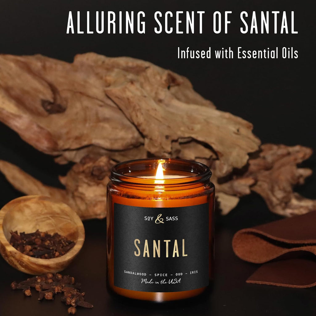 Smoked Vanilla Whiskey Candle - Scented Black Candles for Men or Women - Bourbon, Tobacco & Caramel Soy Wax Mens Candle - Infused w/Essential Oils | Long 50Hr Burn,9oz I Non Toxic I Made in USA