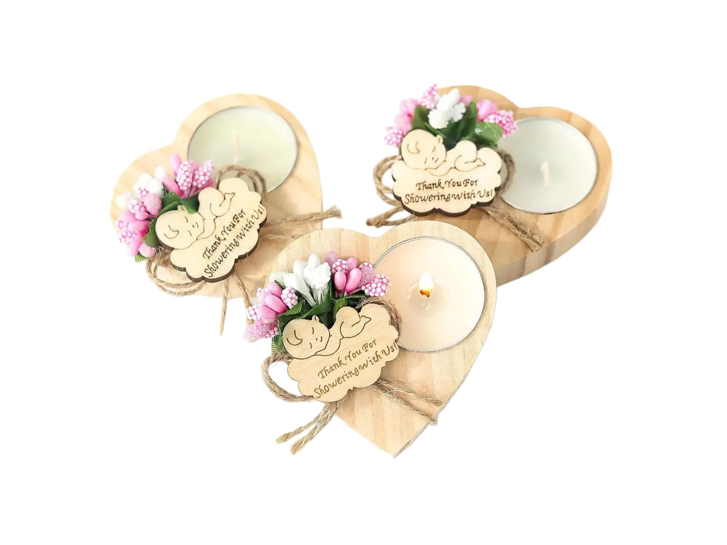 50 Piece Wooden Candle Holders, Baby Shower Party Favors for Boy,Baptism Candle Favors,Baby Christening Favors for Guests. (blue) - Handmade Lifestyle Shop