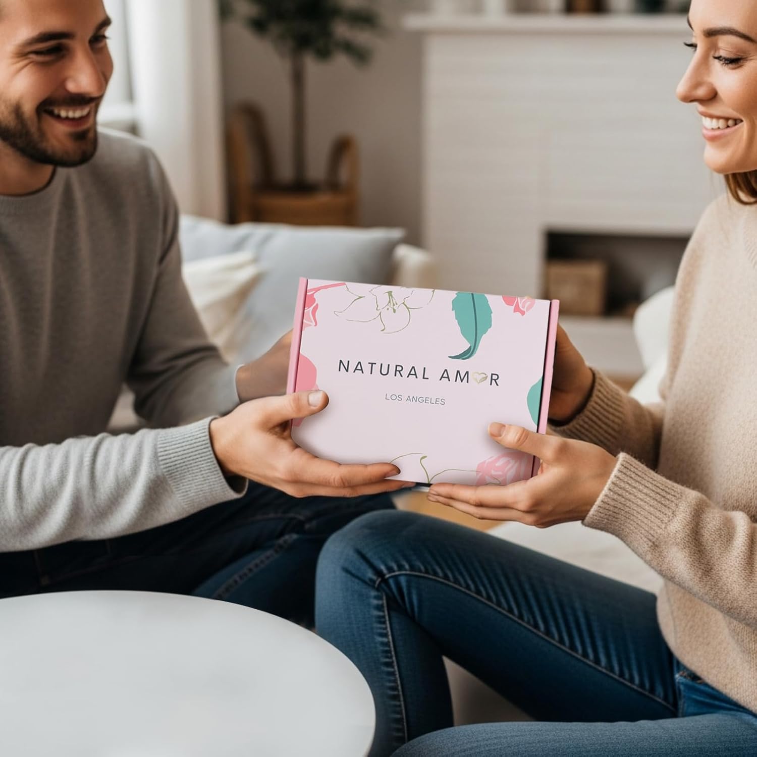 Natural Amor Handmade Spa Gift Set 6 pcs– Includes Citrus Bath Bomb, Lavender Hand Cream, Soap, Bath Salt, Candle – Relaxing Self-Care Kit for Women