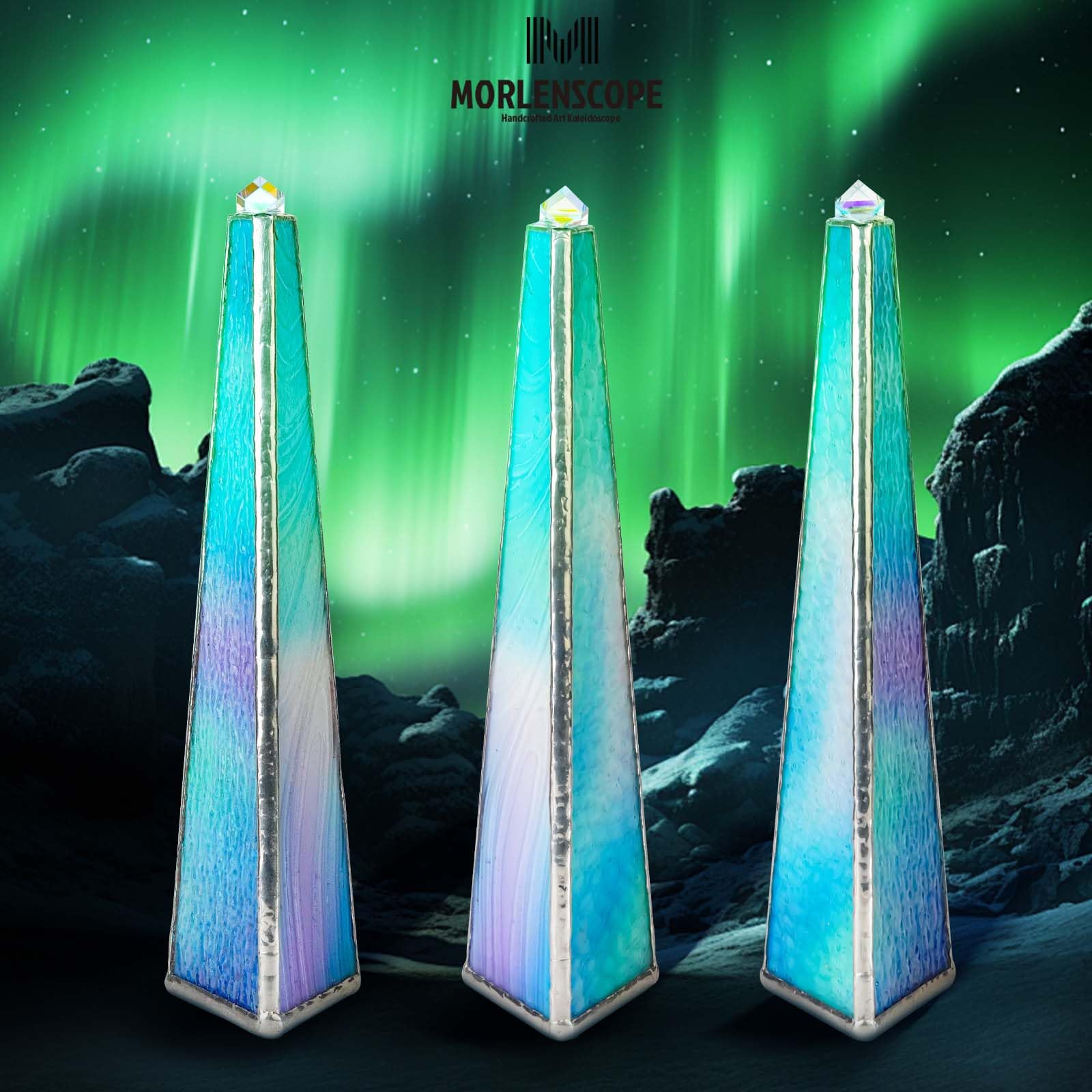 10" Aurora Kaleidoscope for Adults, Tiffany Stained Glass Handmade Adult Kaleidoscope with Gift Box,Anniversary Birthday Christmas New Year Valentine's Day Present Gift