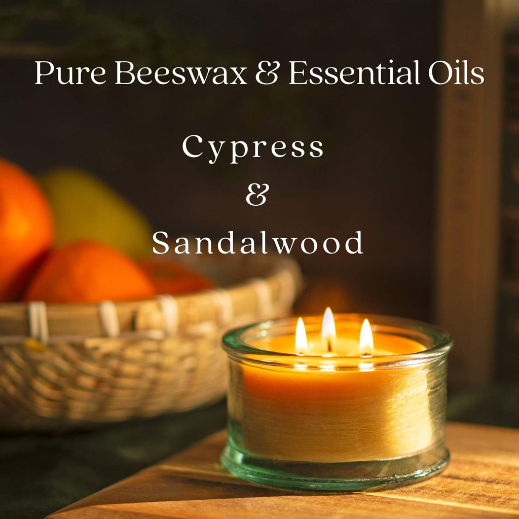 Bluecorn Beeswax 3-Wick Candle, 100% Pure Bees Wax, Yellow, Fragrance Free, Paraffin & Soy Free Candle Wax, Clean Burning, Long Lasting, Home Decor, Gifts for Women & Men, American Made, 10 Oz, 1 Ct