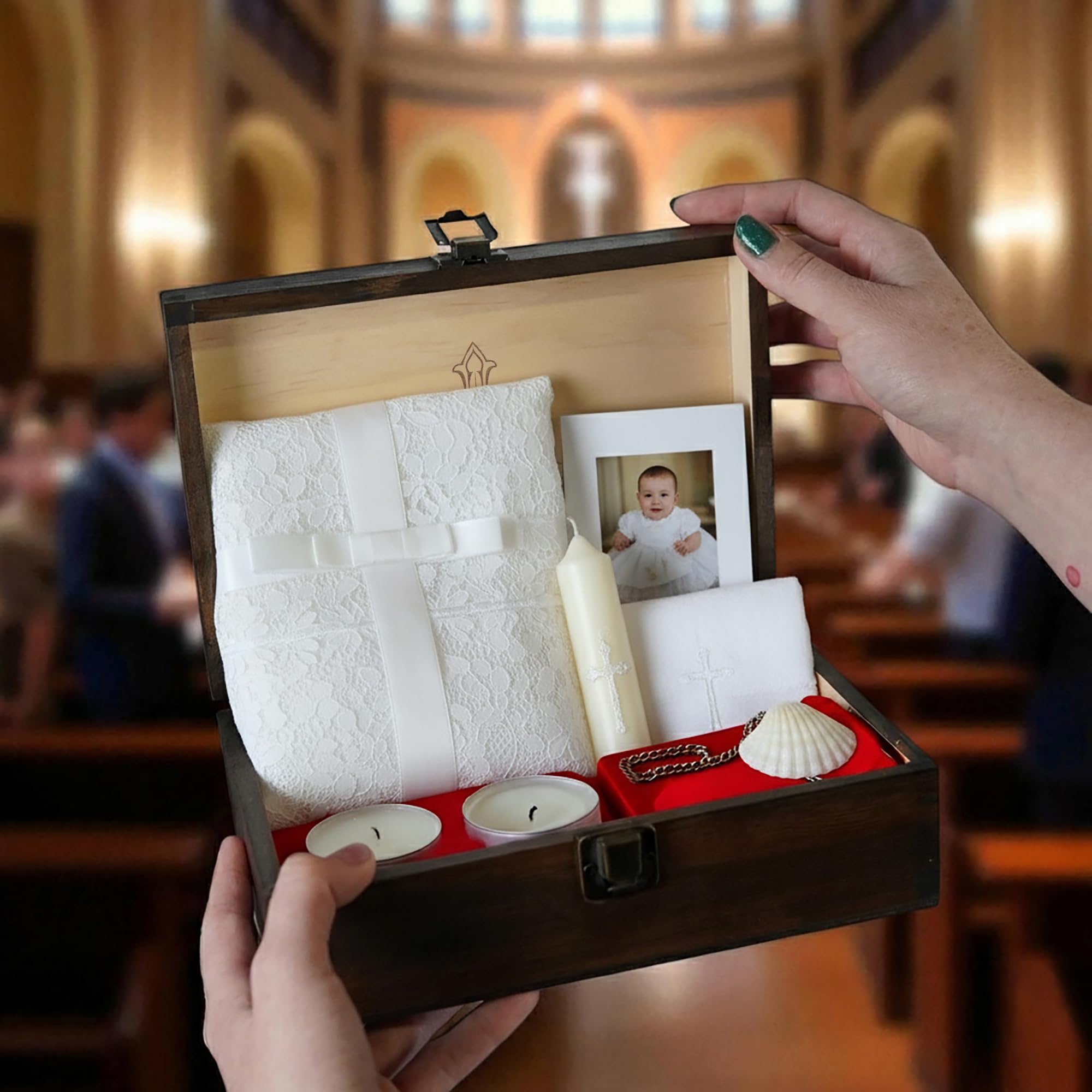 Engraved Memorial Memory Box – Wooden Keepsake Box for Loss of Loved One or Pet – Sympathy Gift – Medium Size – Dark Walnut Finish – 8.5 x 6 x 3 in