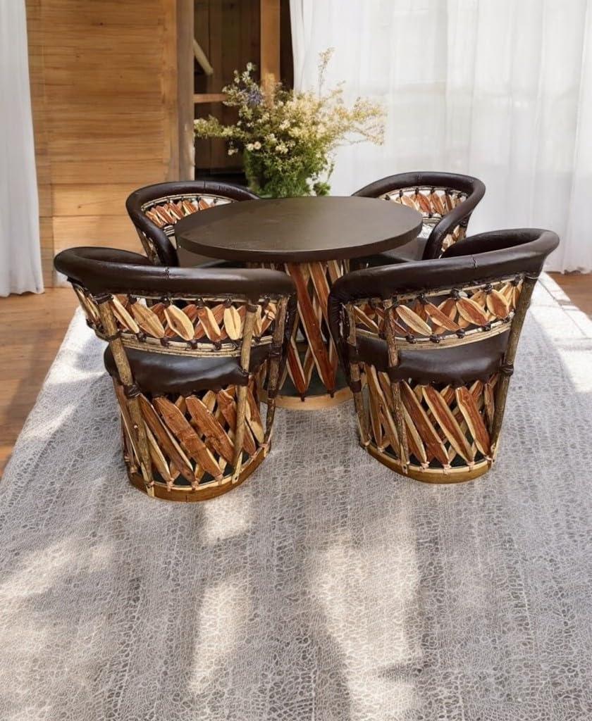 Dining Room Furniture Equipal Traditional Mexican Model Style Acapulco Handmade, Artisan Equipales San José Ideal for Your Home, House, Garden, Office equipal o equipales Dining Room equipal - Handmade Lifestyle Shop