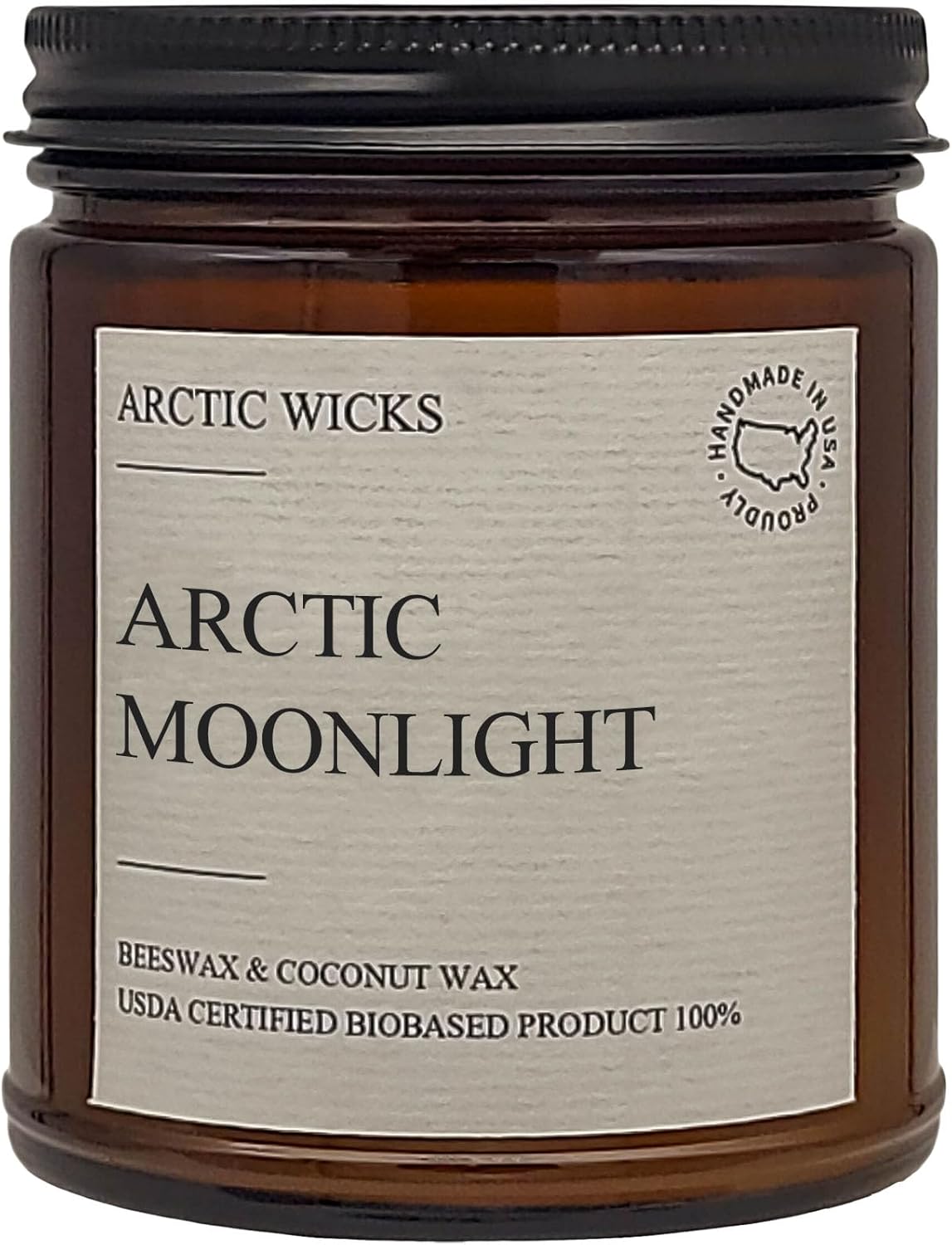 Vanilla Bourbon Candle | Arctic Wicks 9oz Coconut & Beeswax Candles | Scented Non-Toxic Candles for Fall, Winter, Holidays, Gifts For Him, Whiskey Bourbon, Vanilla Candle | USDA Certified Biobased