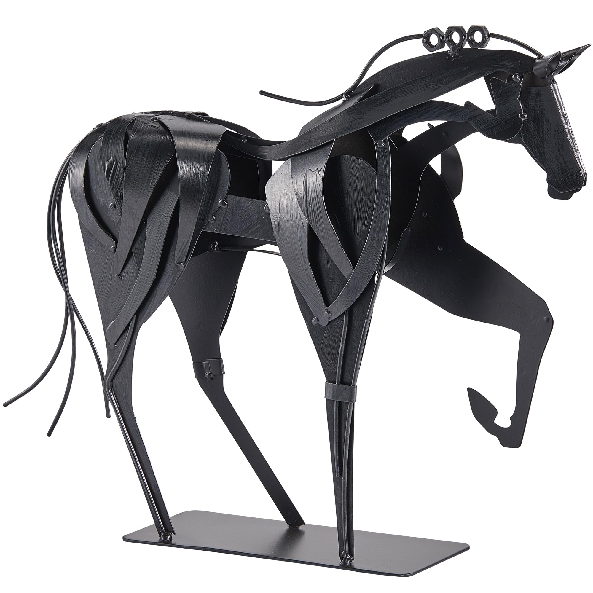 Handmade Metal Horse Statue Decor - Handcrafted & Hand-Painted Sculpture, Unique Rustic Figurine for Home, Office, Desk Decoration (White) - Handmade Lifestyle Shop